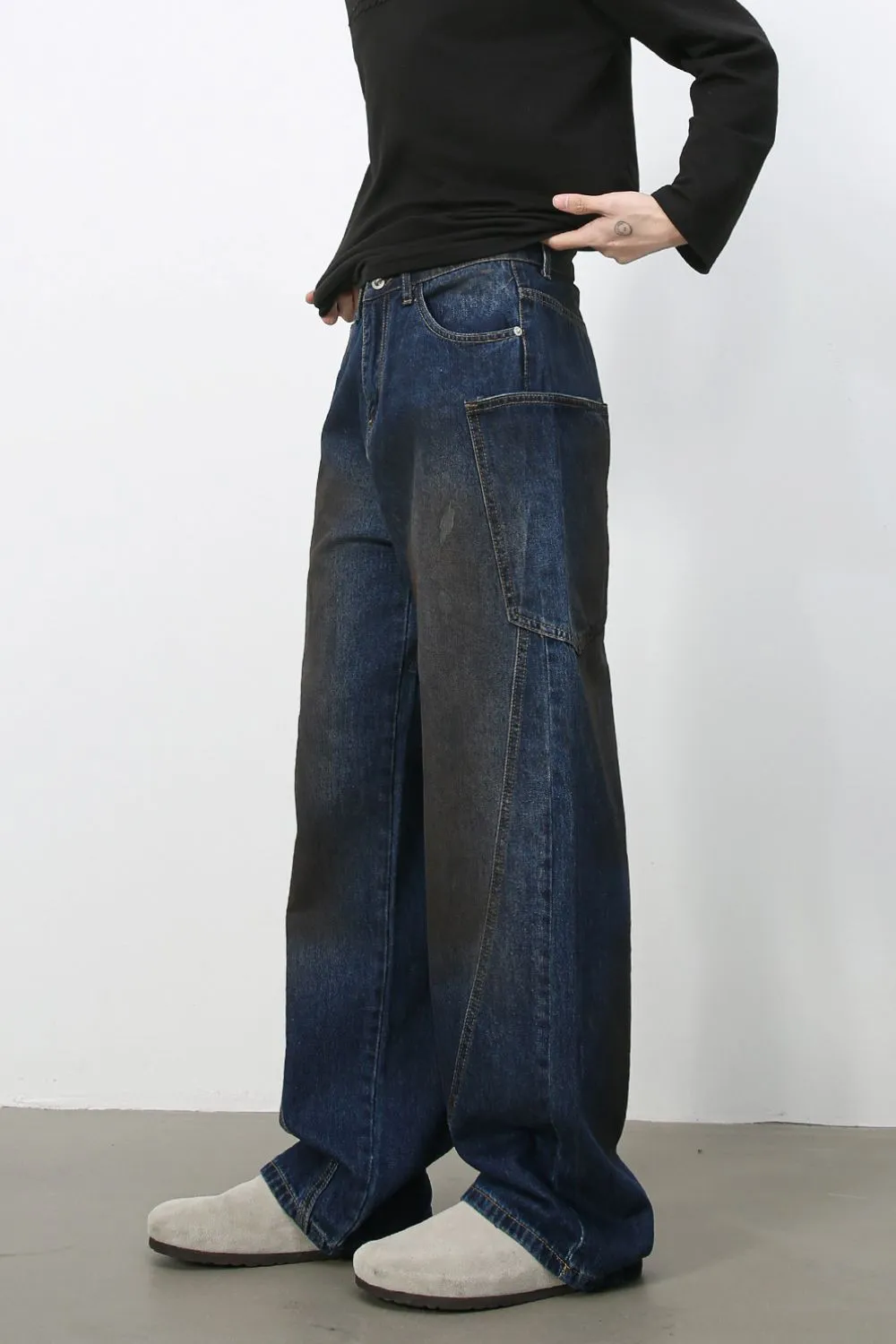 Men's Baggy Jeans with Pockets, image 3