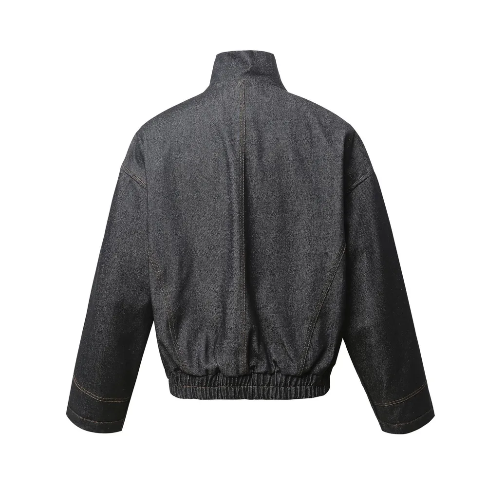 Men's Washed Zip Up Denim Jacket, image 2