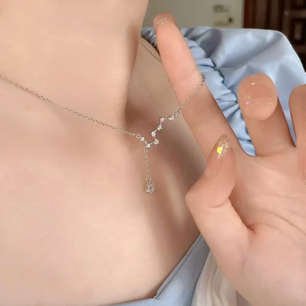 925 Sterling Silver Zircon Star Necklace, image 3