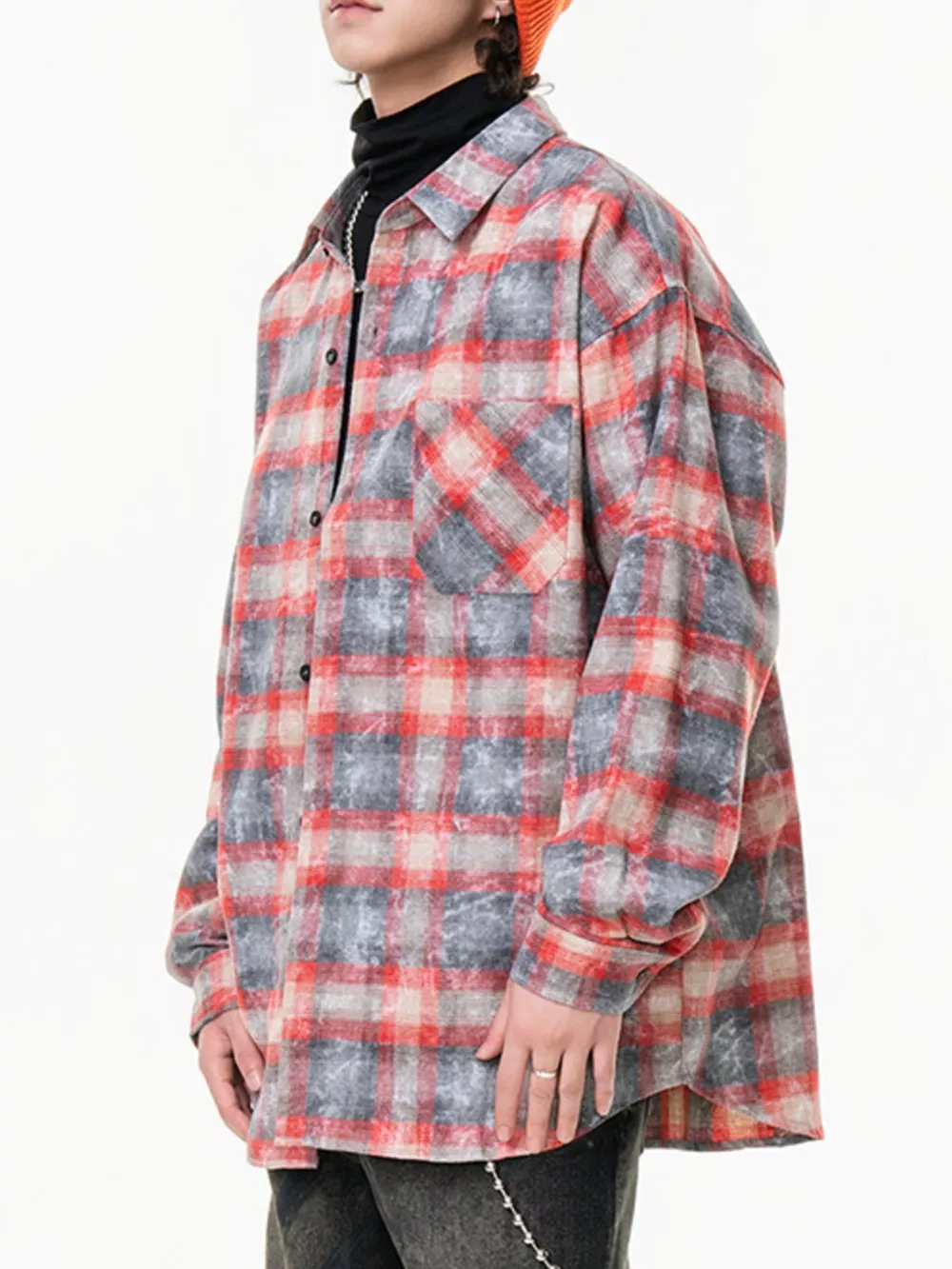 Men's Plus Size Plaid Button Up Long Sleeve Shirt, image 7