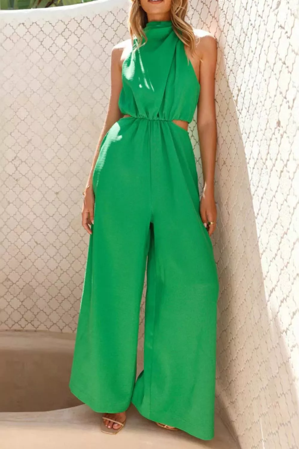 Cutout Sleeveless Wide Leg Jumpsuit, image 2