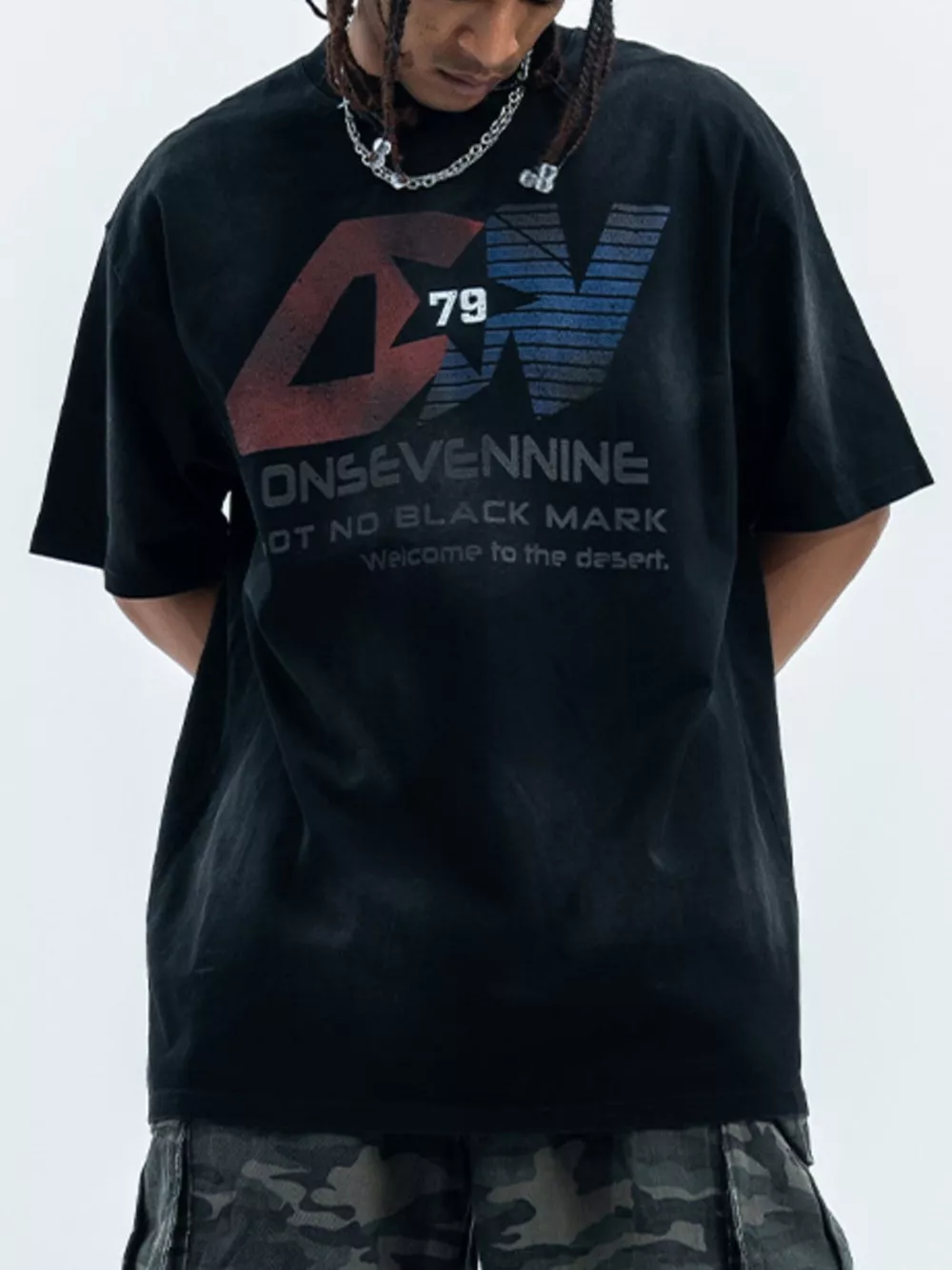 Men's Letter Round Neck Half Sleeve T-Shirt, image 3