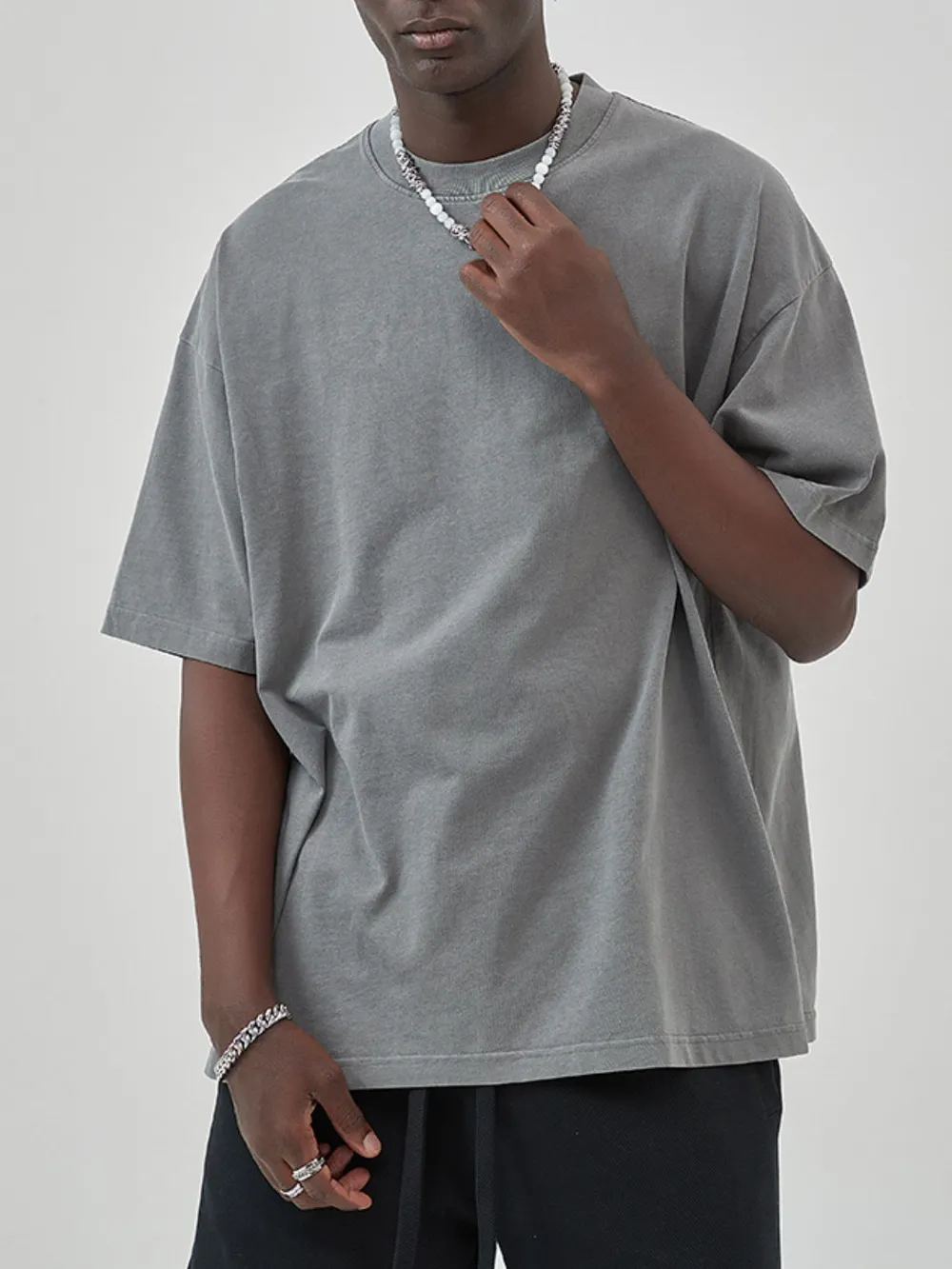 Men's Oversized Drop Shoulder Cotton T-Shirt, image 3