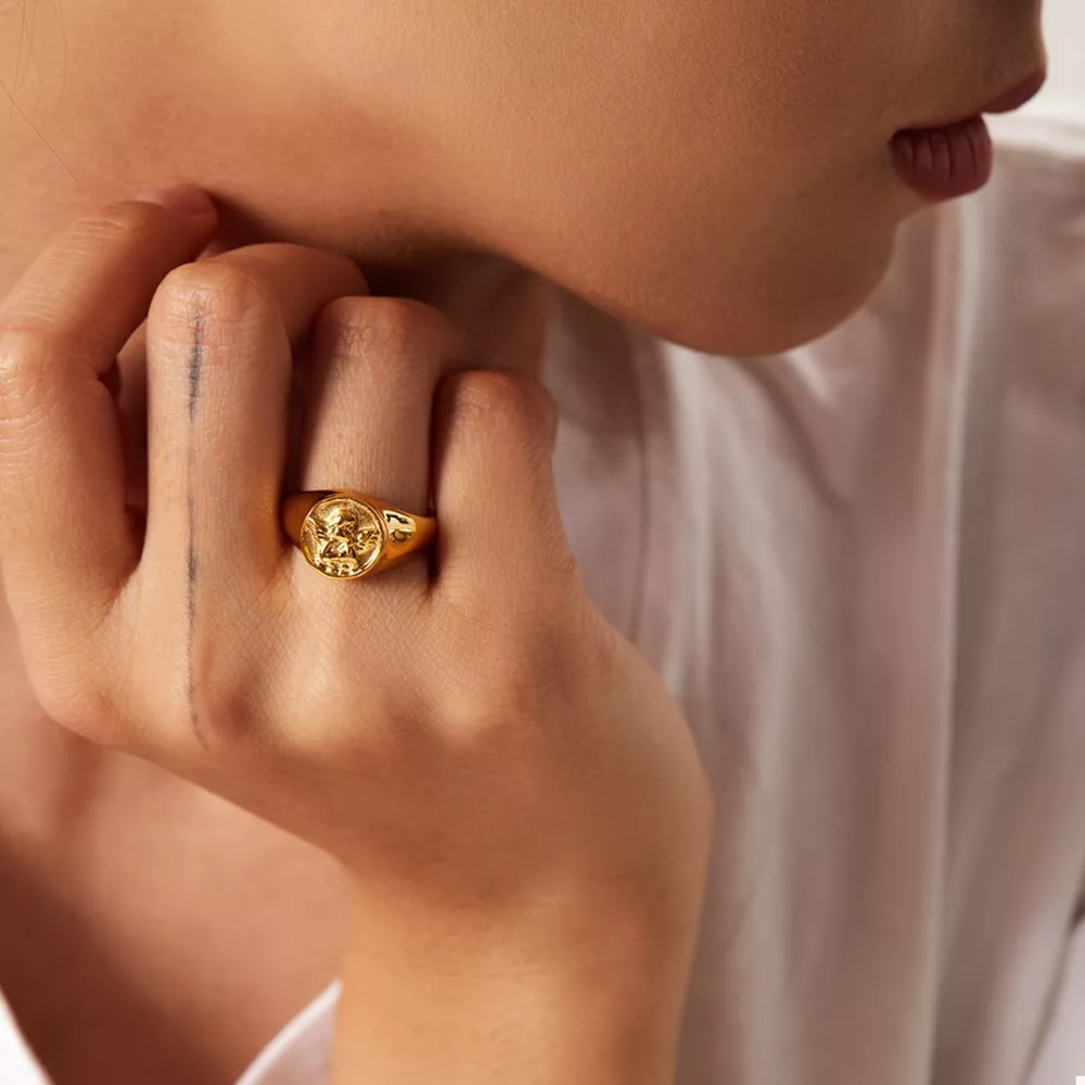 18K Gold-Plated Cupid Ring, image 2