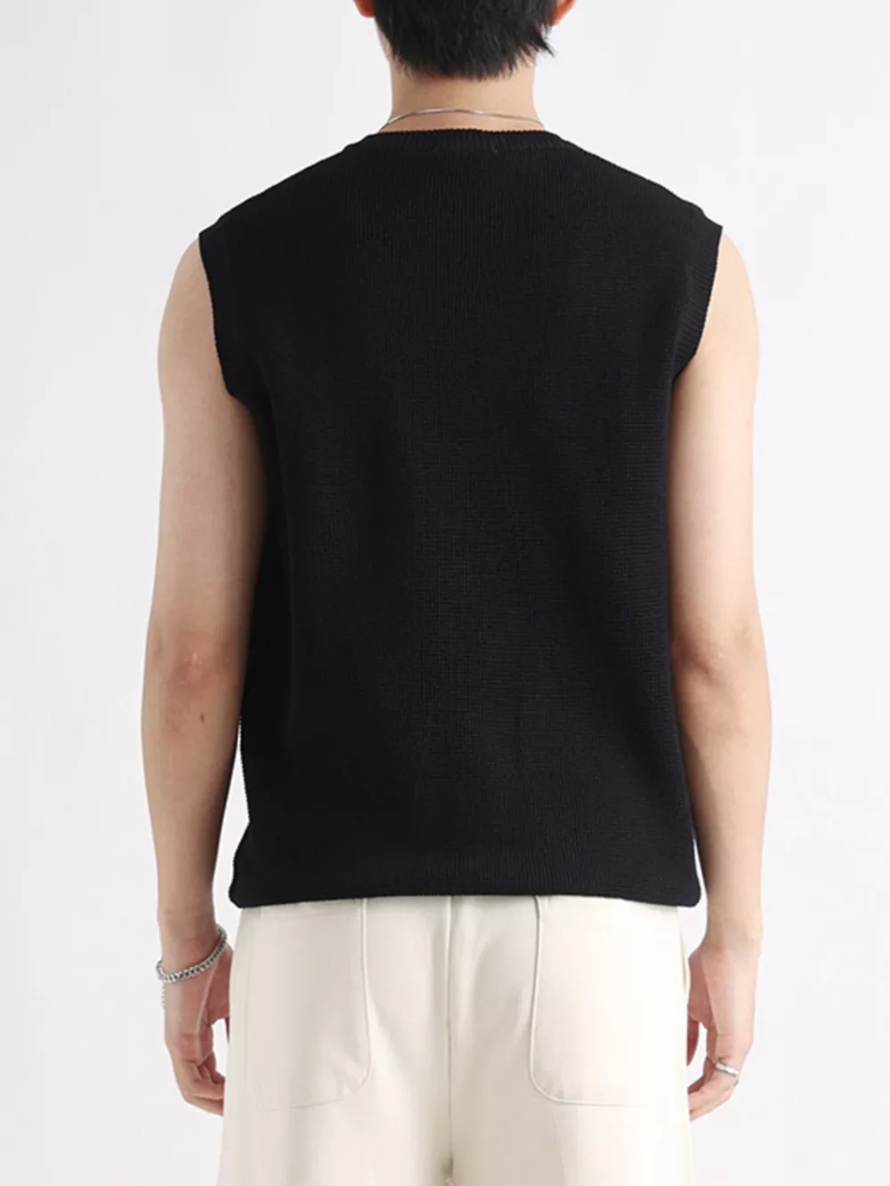 Men's Plus Size Knitted Zip-Up Tank, image 12