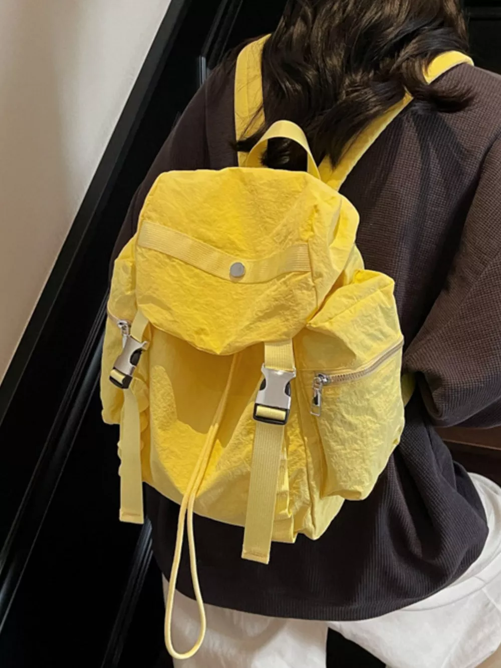 Lightweight Drawstring Casual Backpack Bag, image 4