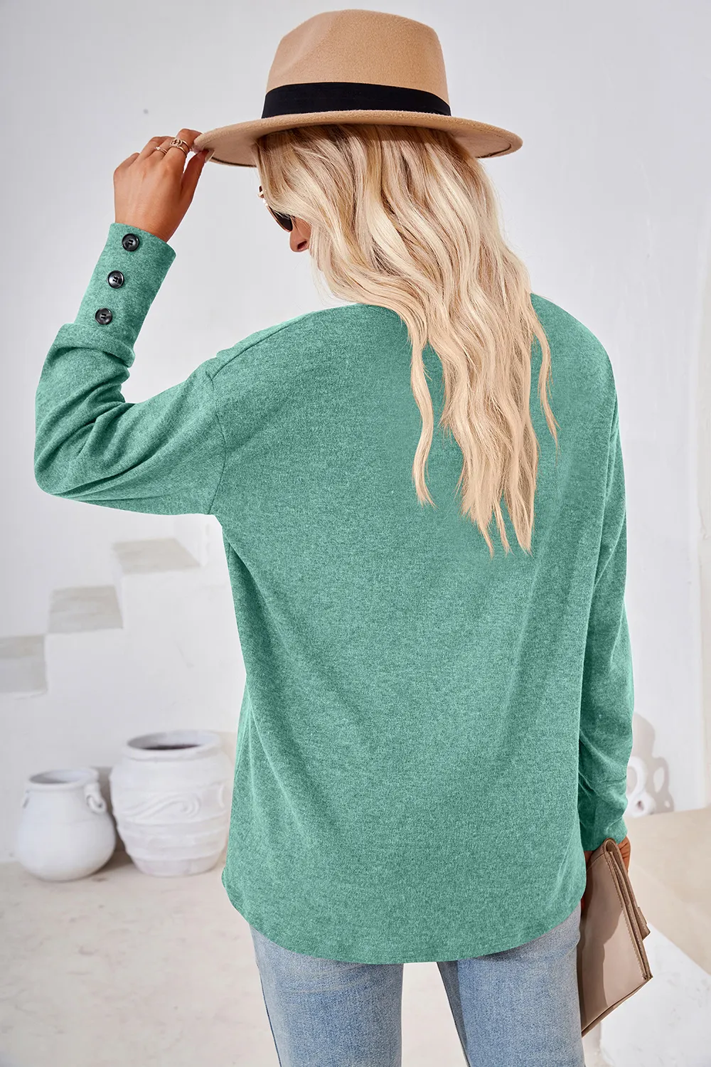 V-Neck Dropped Shoulder T-Shirt, image 13