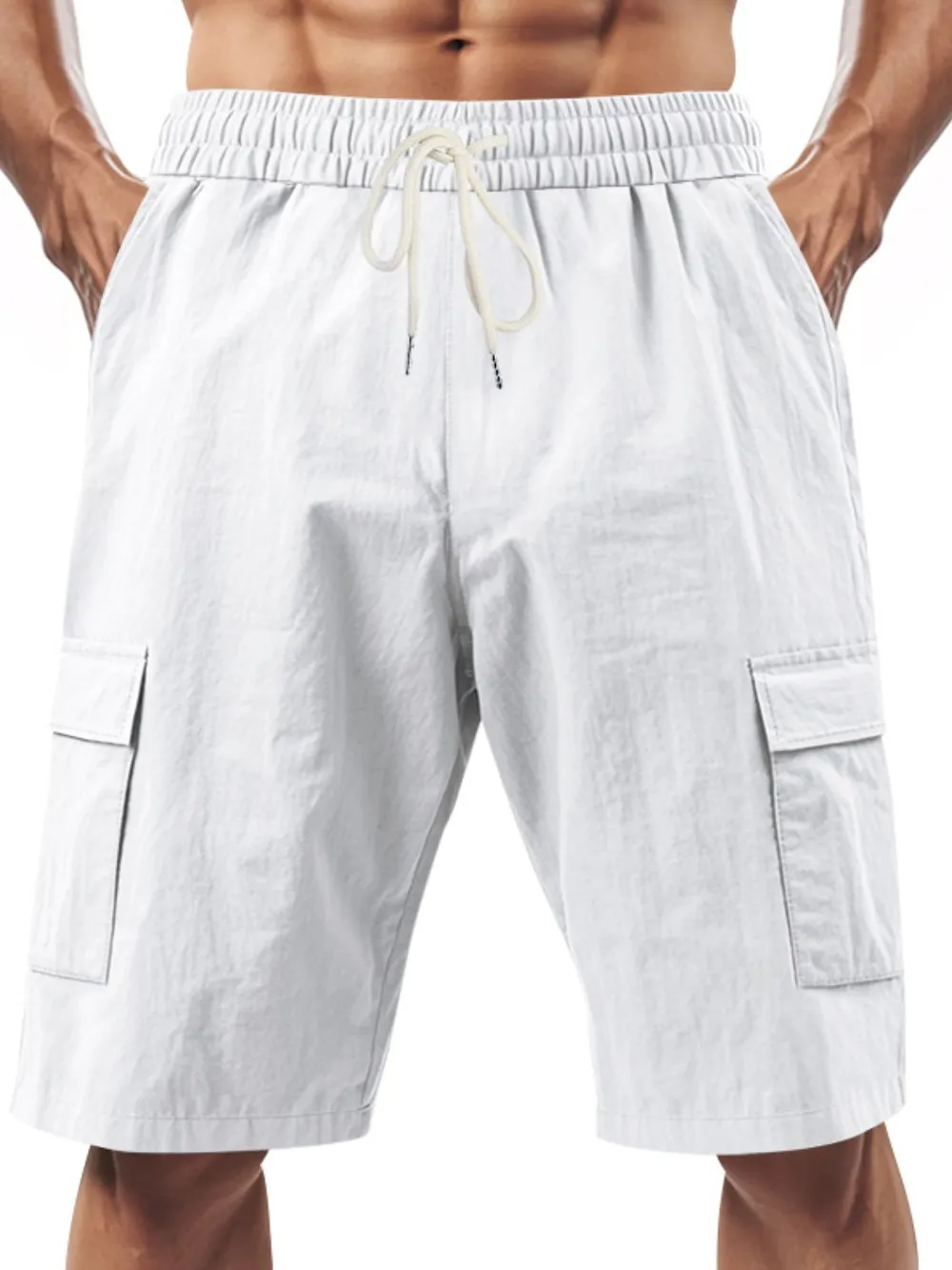 Men's Full Size Drawstring Shorts with Cargo Pockets Plus Size, image 2