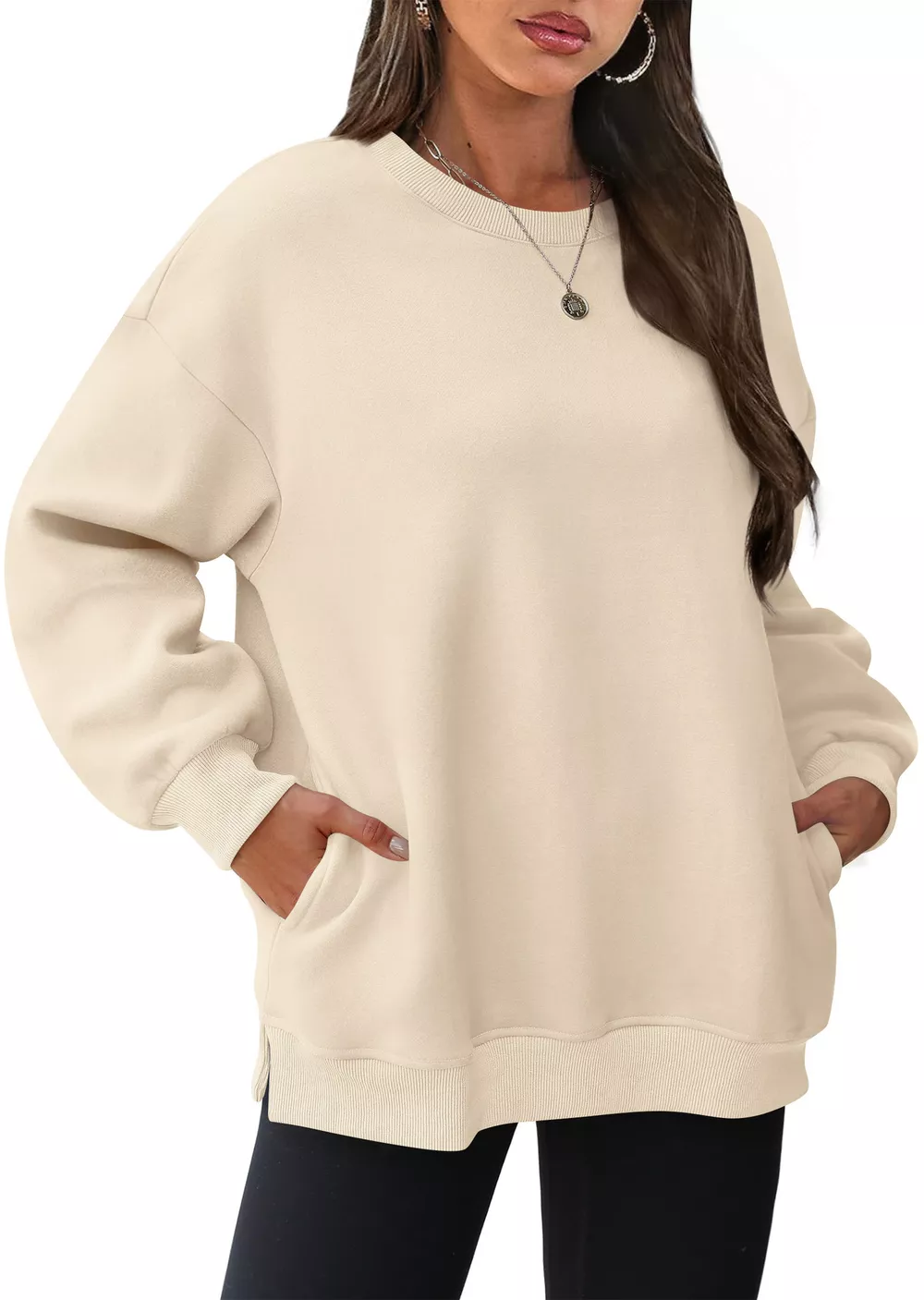 Casual Solid Color Long Sleeve Sweatshirt, image 4