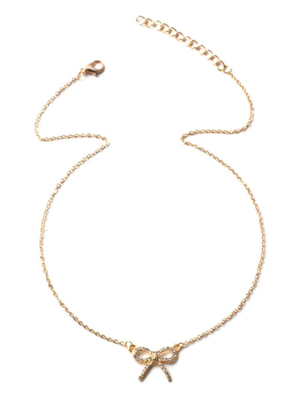 Zircon Bow Pendant Necklace, image 4