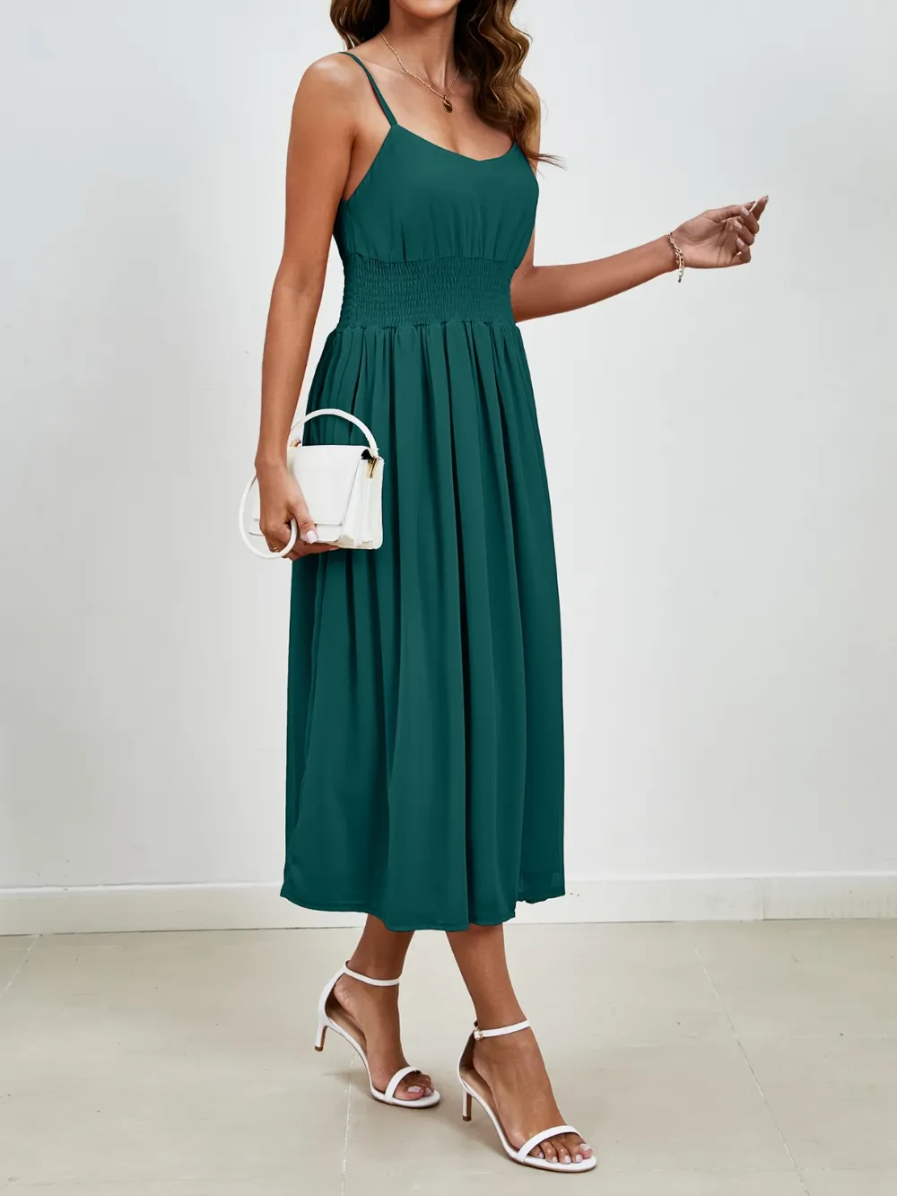 Scoop Neck Midi Cami Dress, image 17