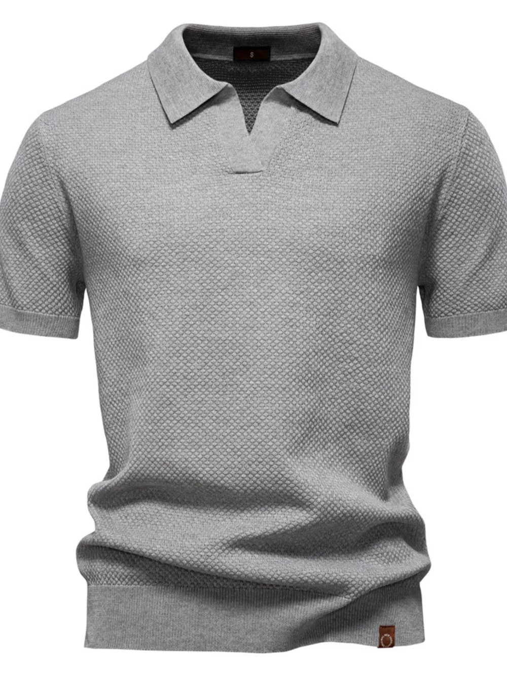 Men's Classic Textured Short Sleeve Polo Shirt, image 10