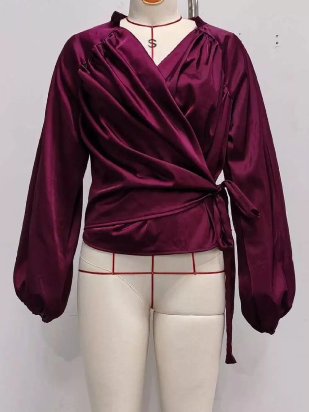 Satin Balloon Sleeve Blouse, image 11