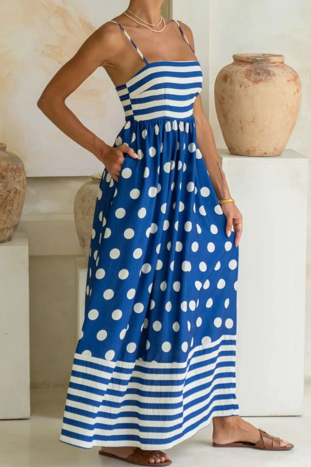 Polka Dot Square Neck Cami Dress, image 6
