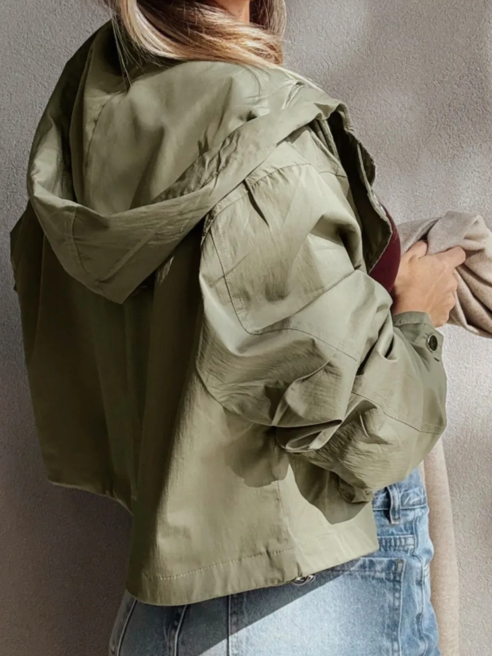Zip Up Cropped Hooded Utility Jacket, image 7