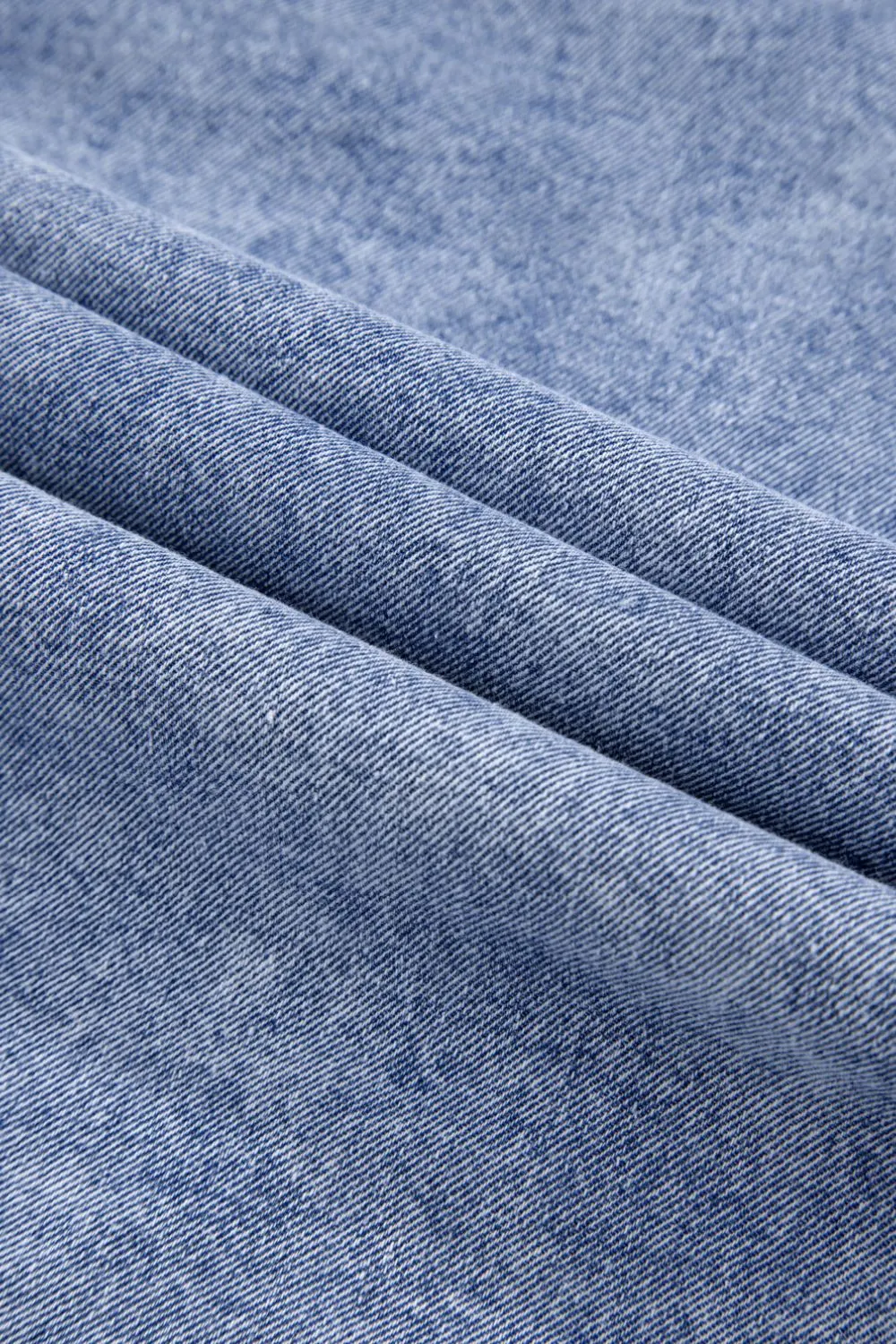 Raw Hem Button Down Long Sleeve Denim Dress, image 4