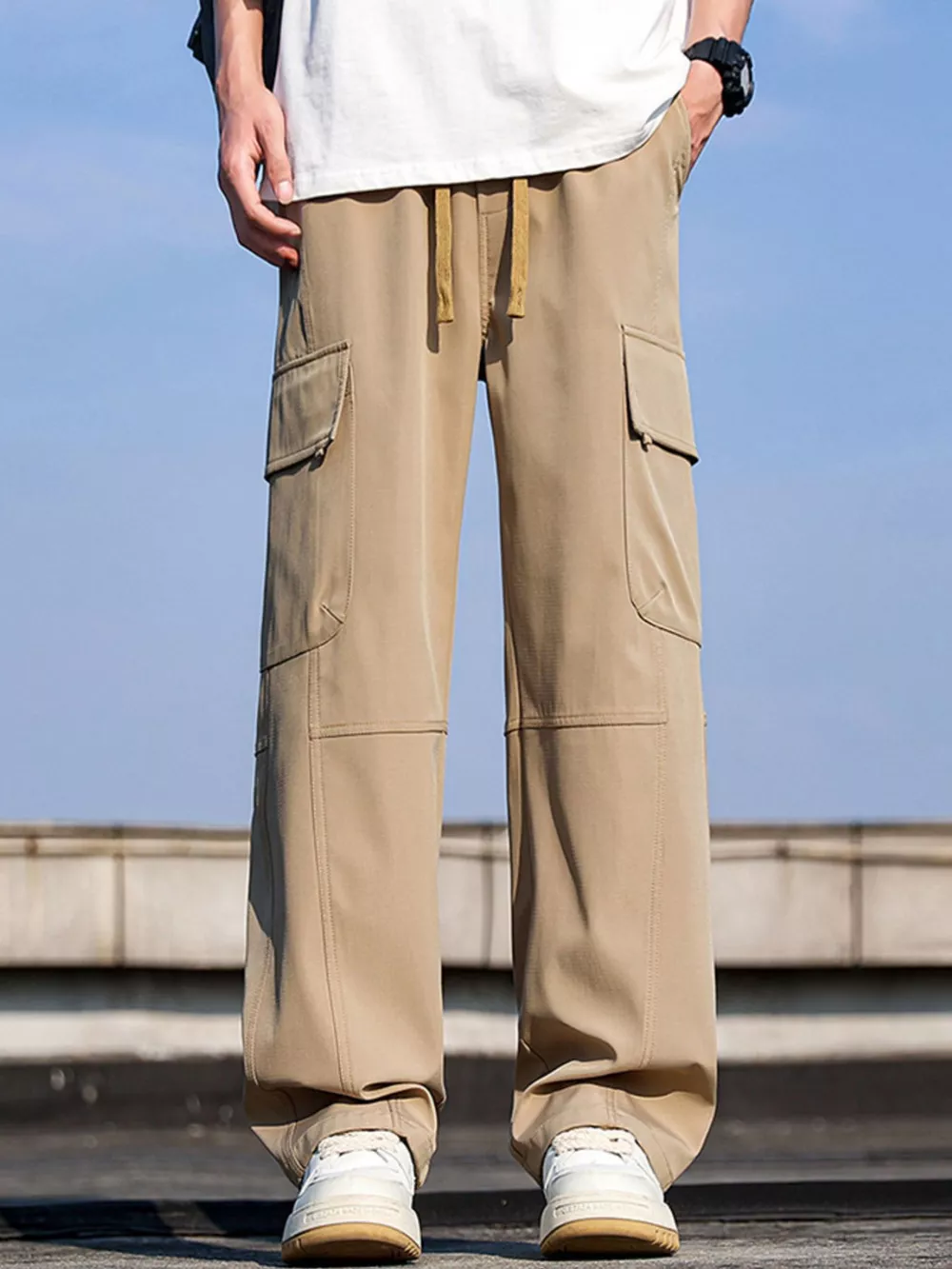 Men's Plus Size Cargo Wide Leg Pants, image 3