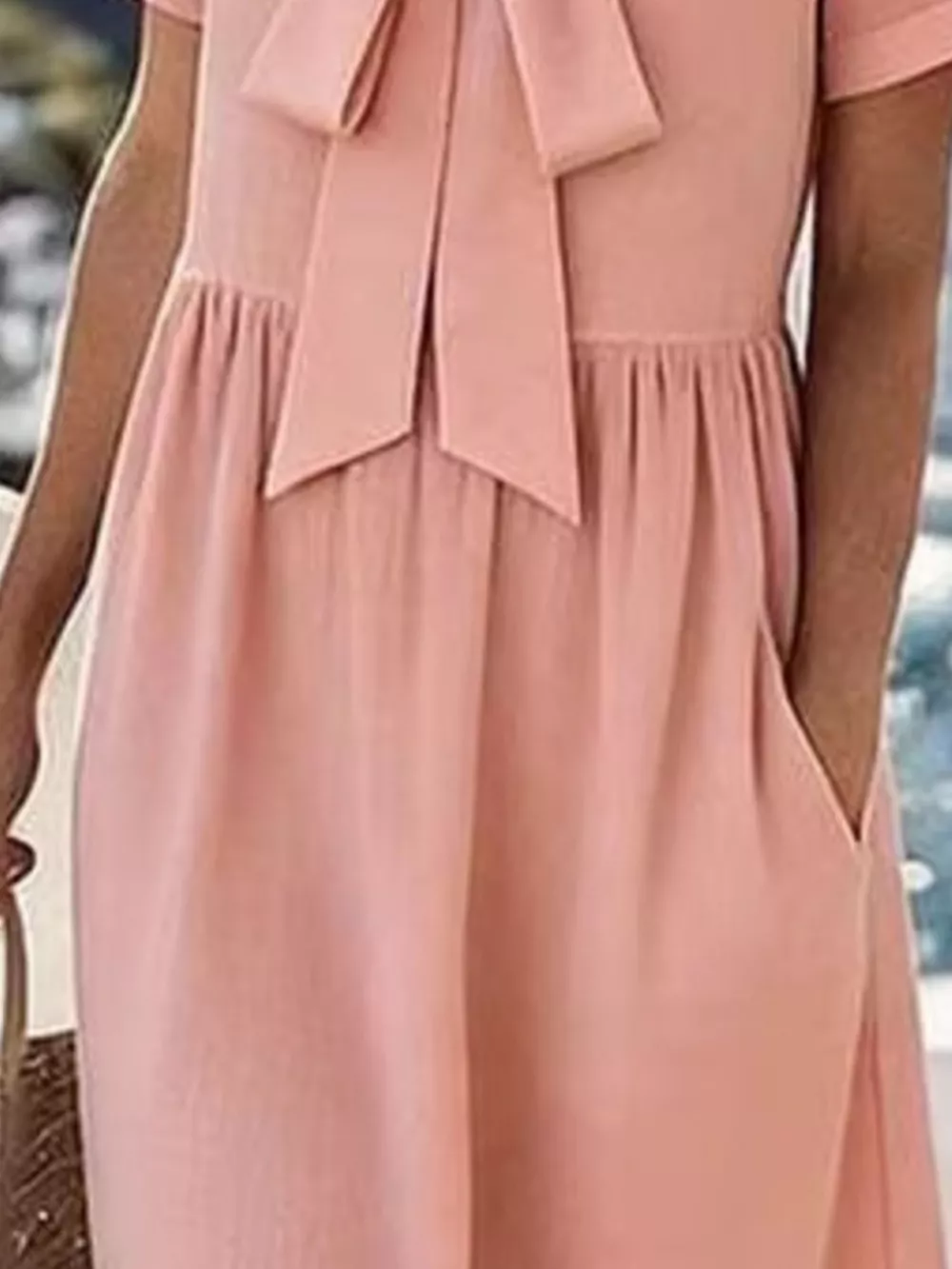 Bow-Tie Short Sleeve Midi Dress, image 6