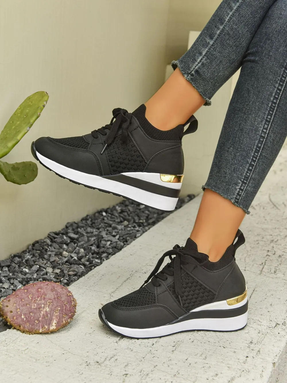 Lace Up Wedge Athletic, image 5