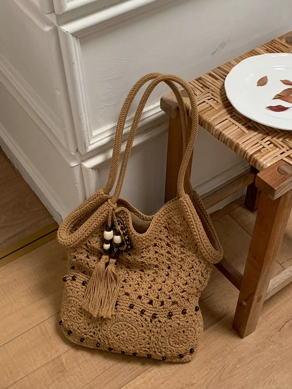Crochet Knit Shoulder Bag, image 2