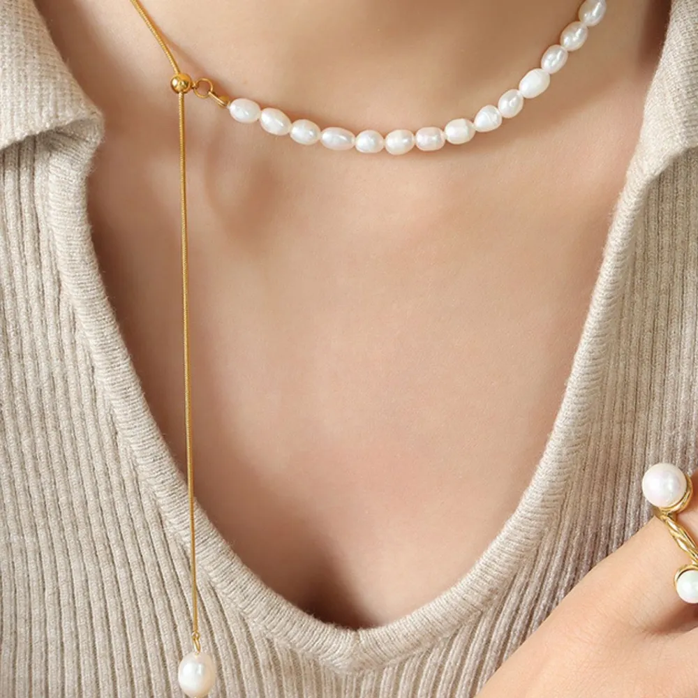 18K Gold-Plated Pearl Necklace, image 2