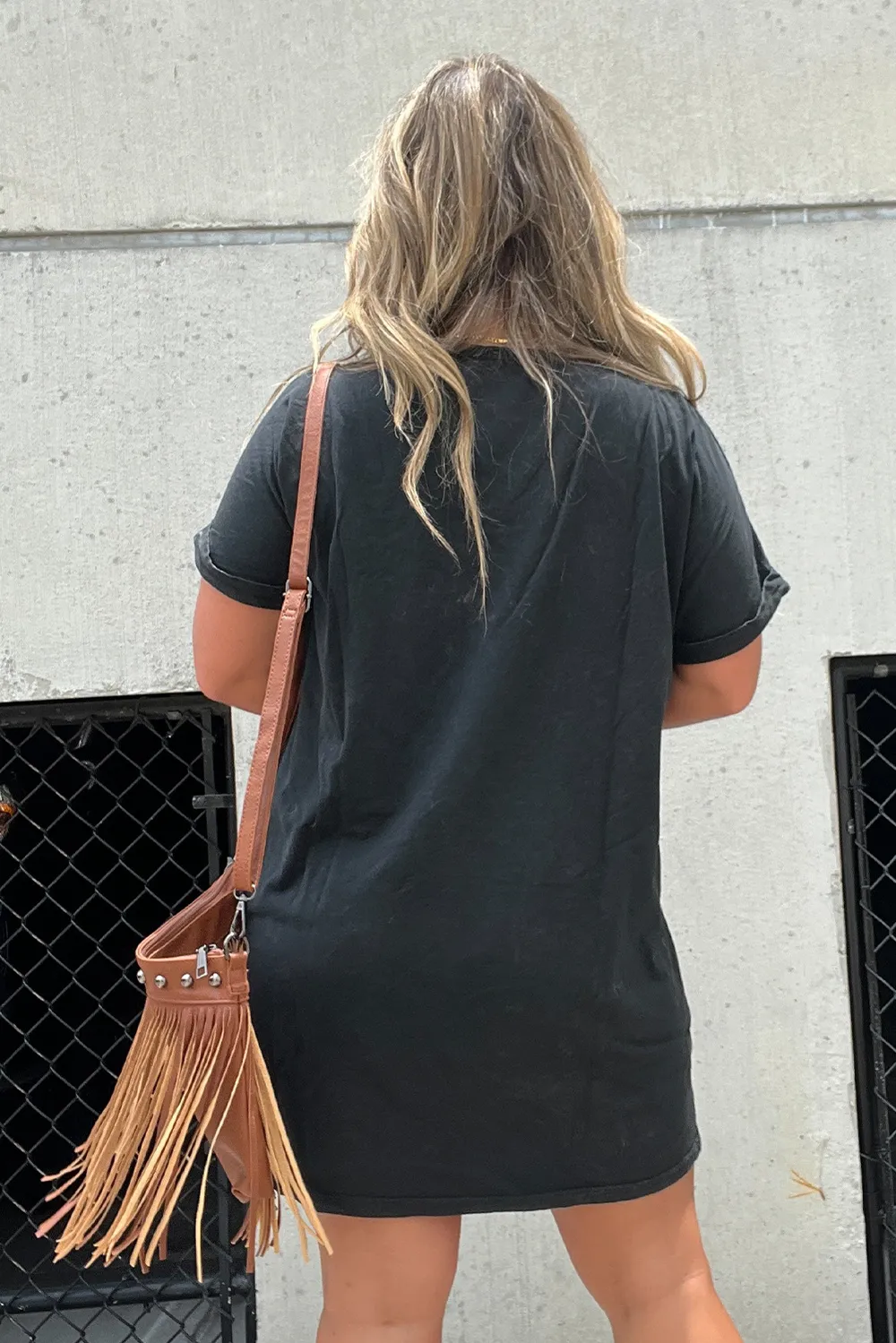 Graphic Round Neck Short Sleeve Tee Dress, image 3