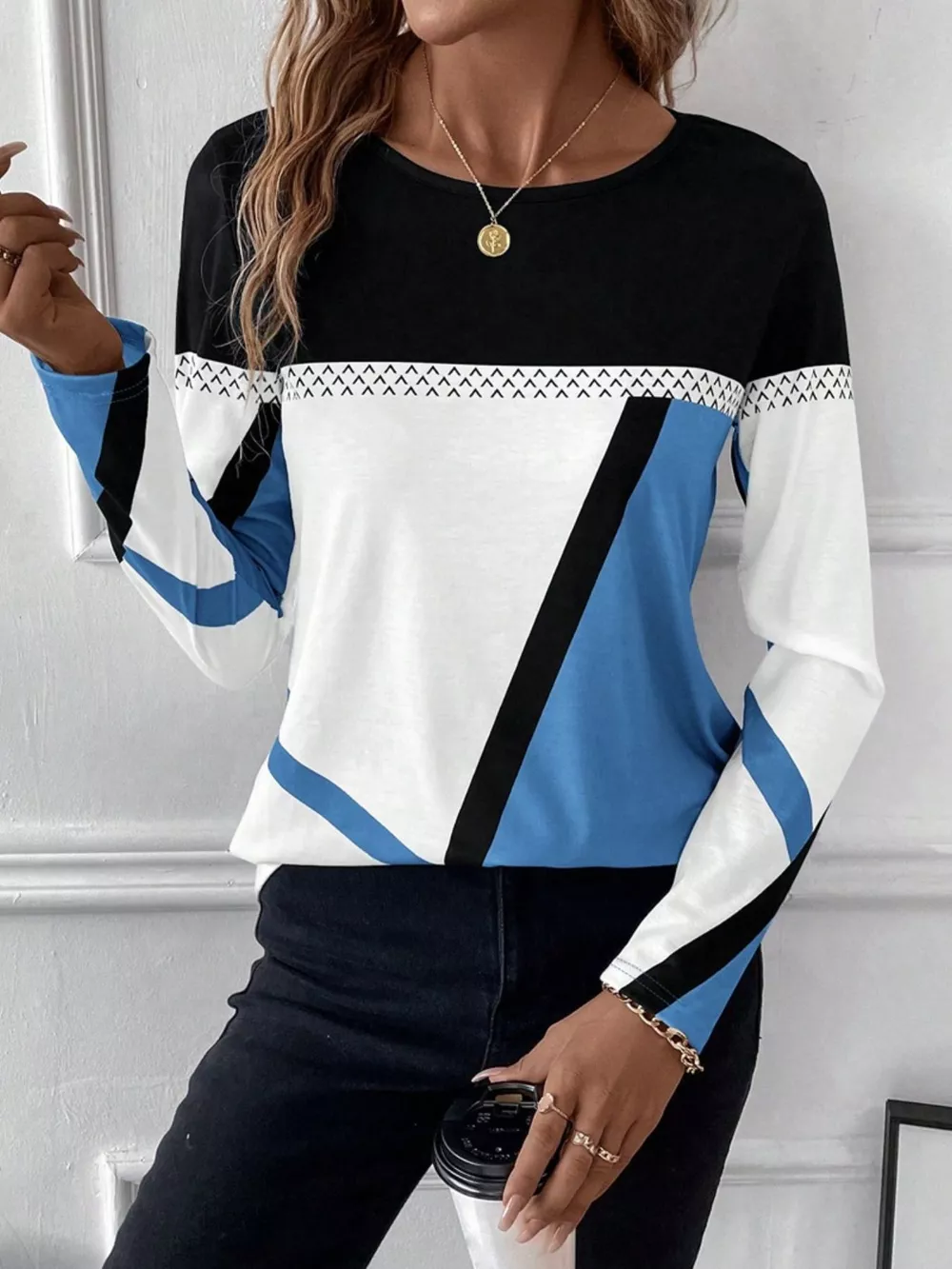Color Block Long Sleeve T-Shirt, image 13