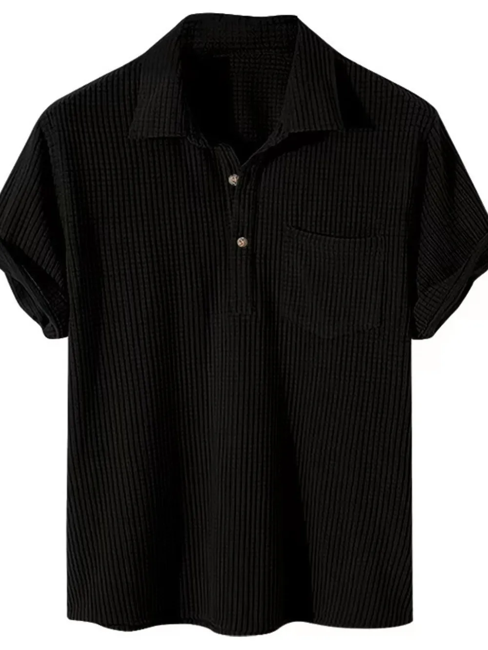 Men's Full Size Textured Short Sleeve Polo Plus Size, image 4