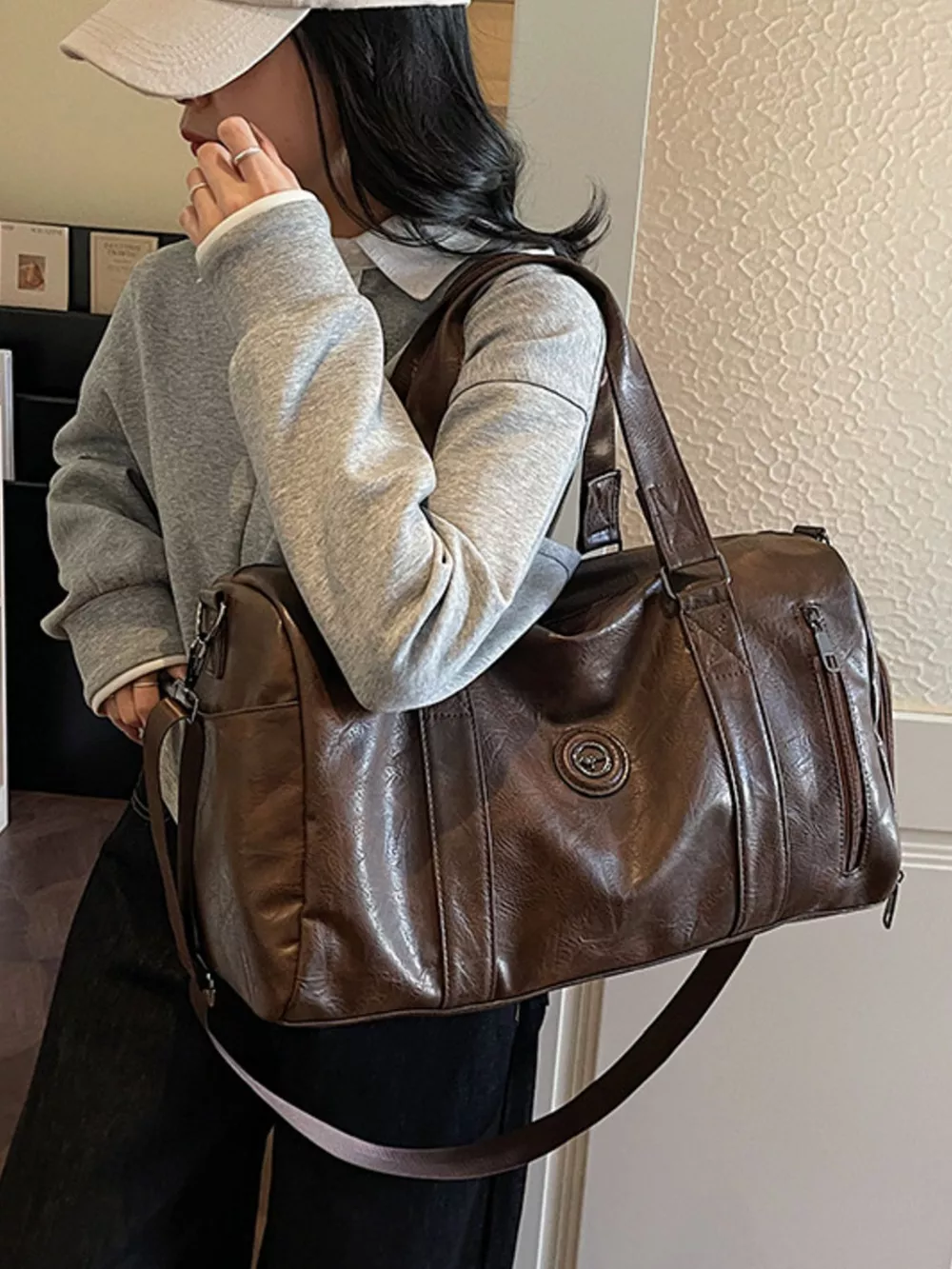 PU Leather Duffel Bag, image 6