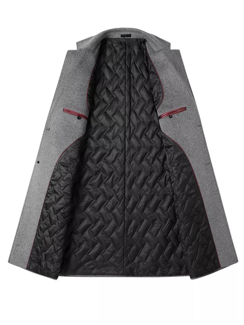 Men's Plus Size Classic Button Up Overcoat, image 3