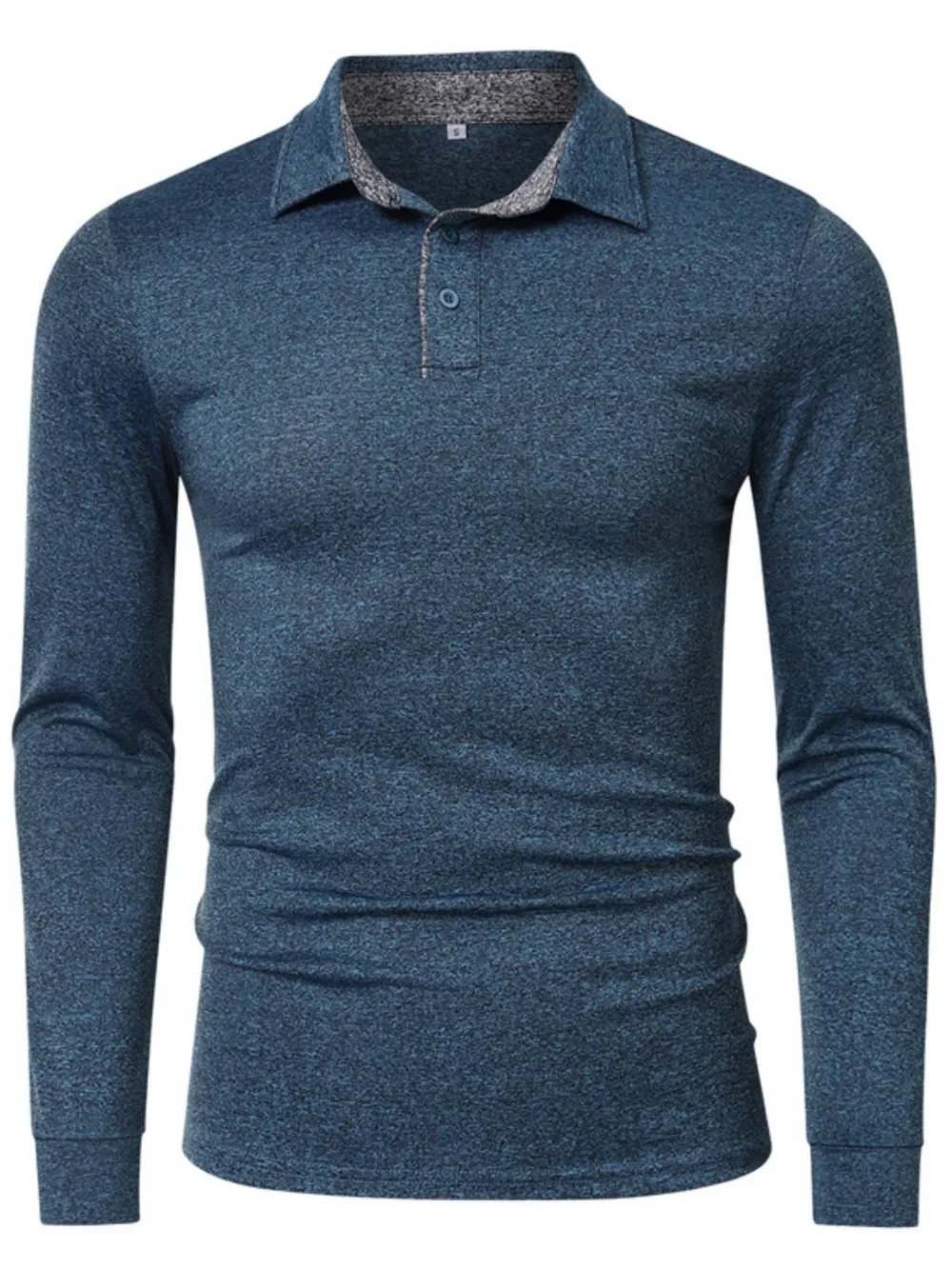 Men's Classic Long Sleeve Slim Fit Polo Shirt, image 8