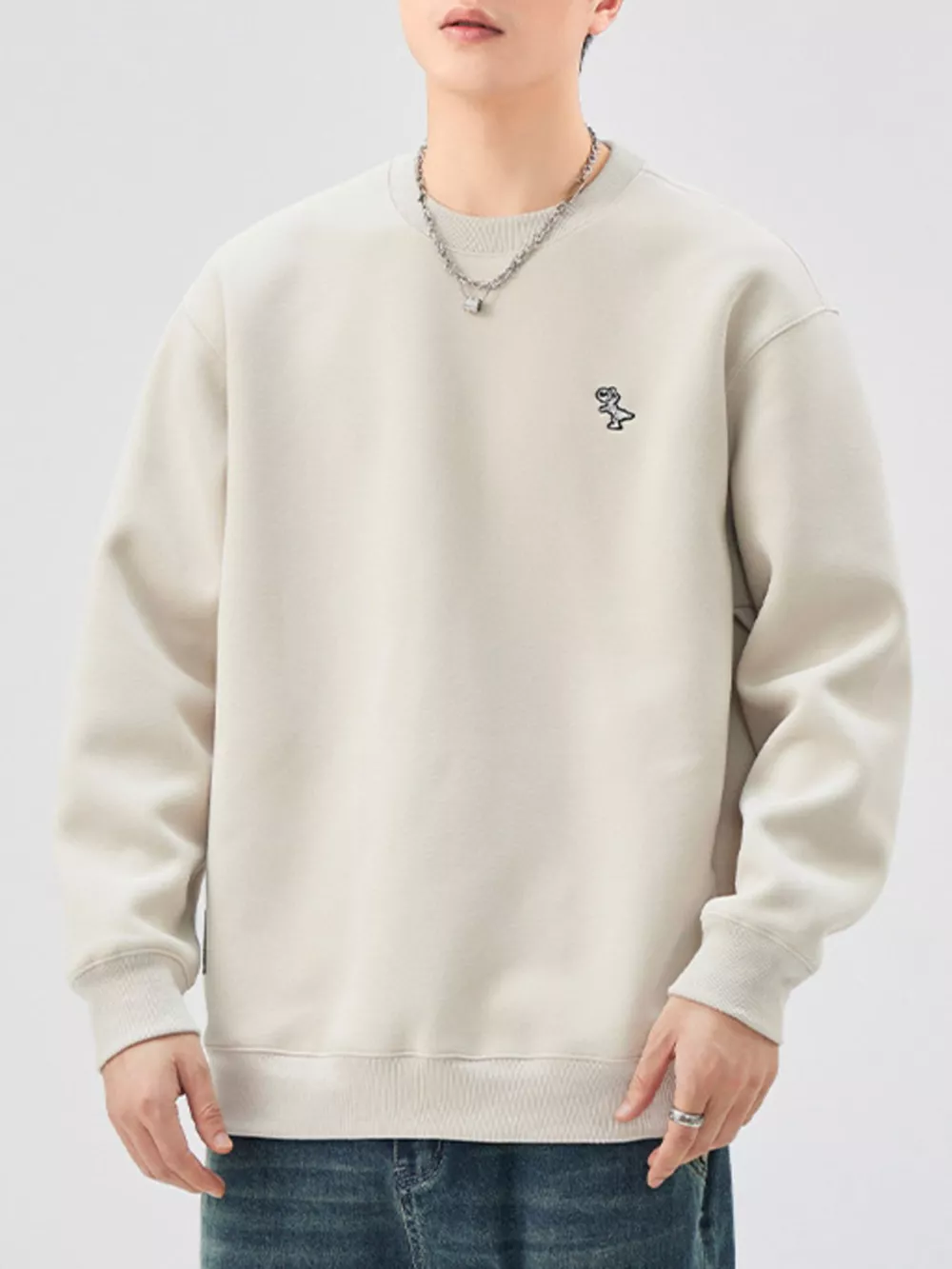 Men's Plus Size Round Neck Long Sleeve Sweatshirt, image 5