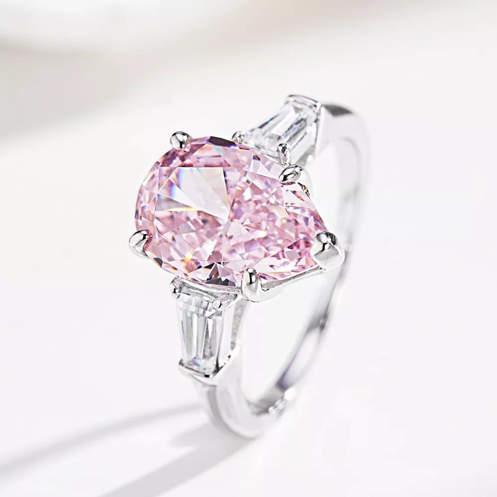 925 Sterling Silver Zircon Teardrop Ring, image 6