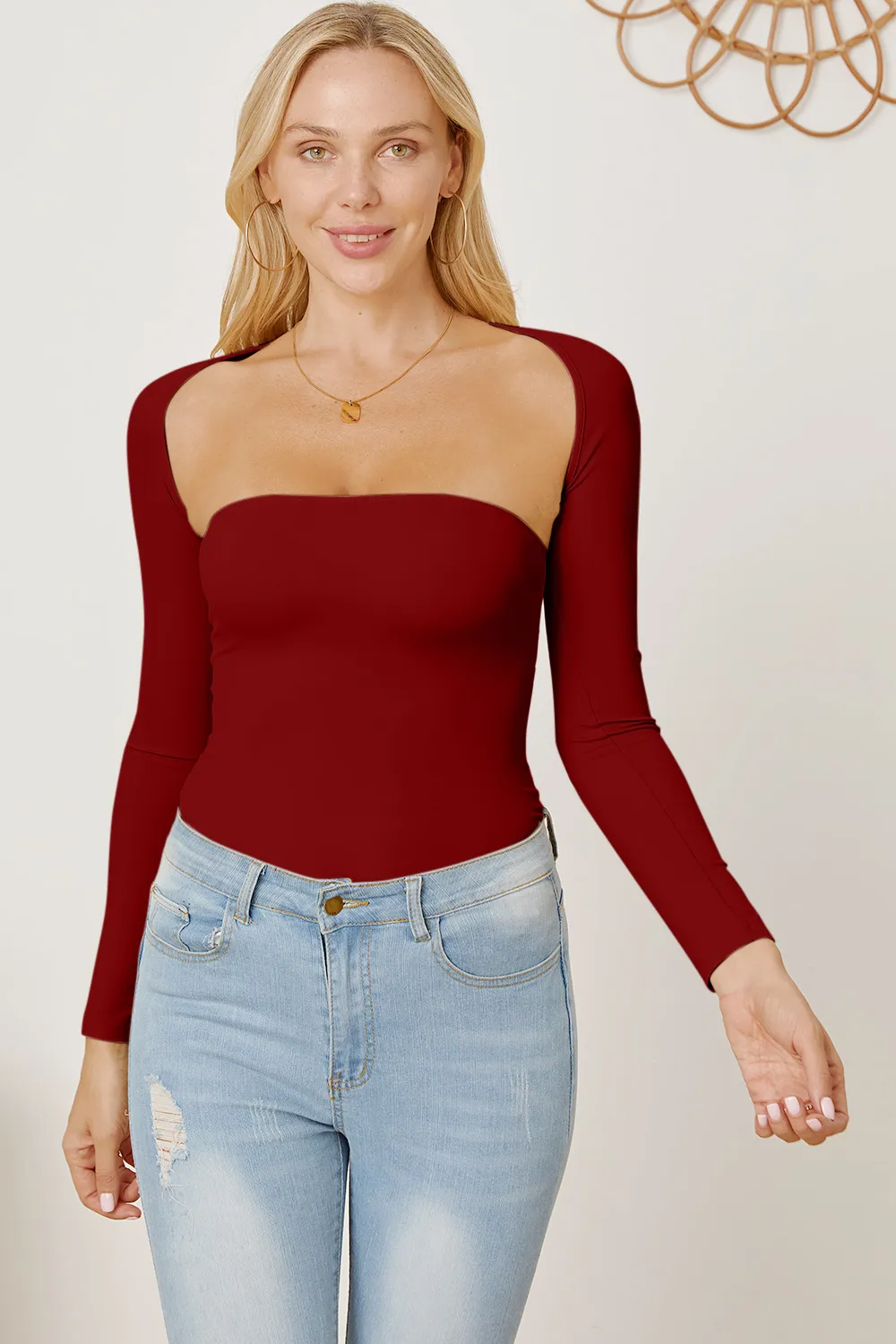 Cutout Raglan Sleeve Bolero and Tube Top, image 4