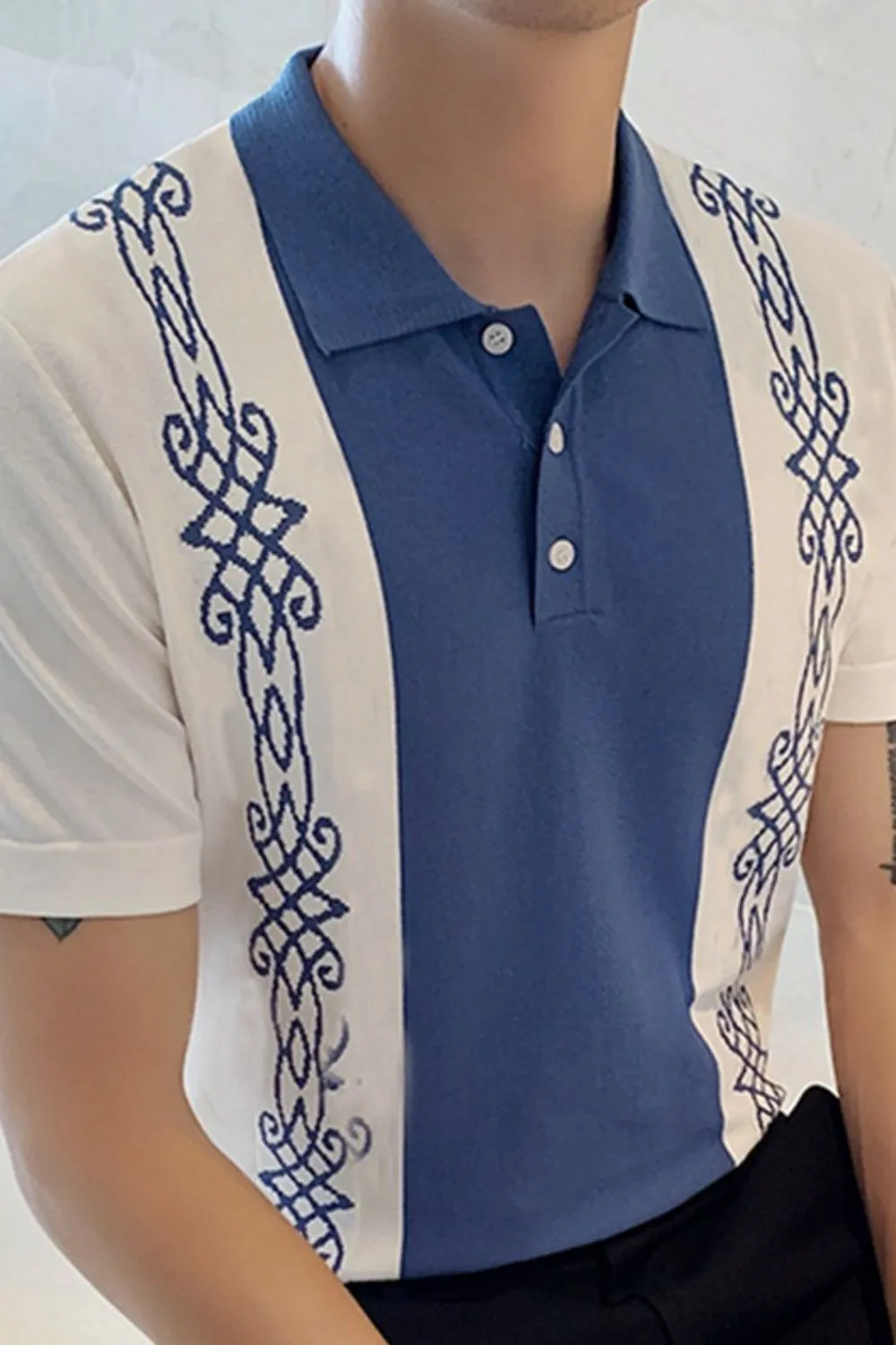 Men's Plus Size Button Detail Short Sleeve Polo, image 3