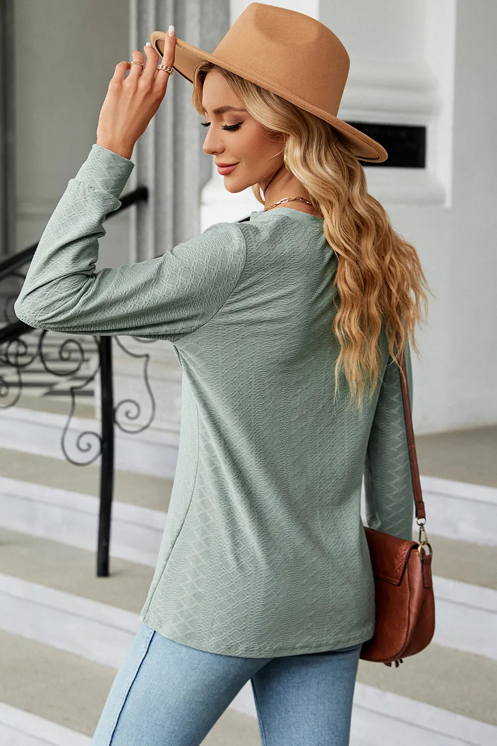 Notched Long Sleeve T-Shirt, image 18