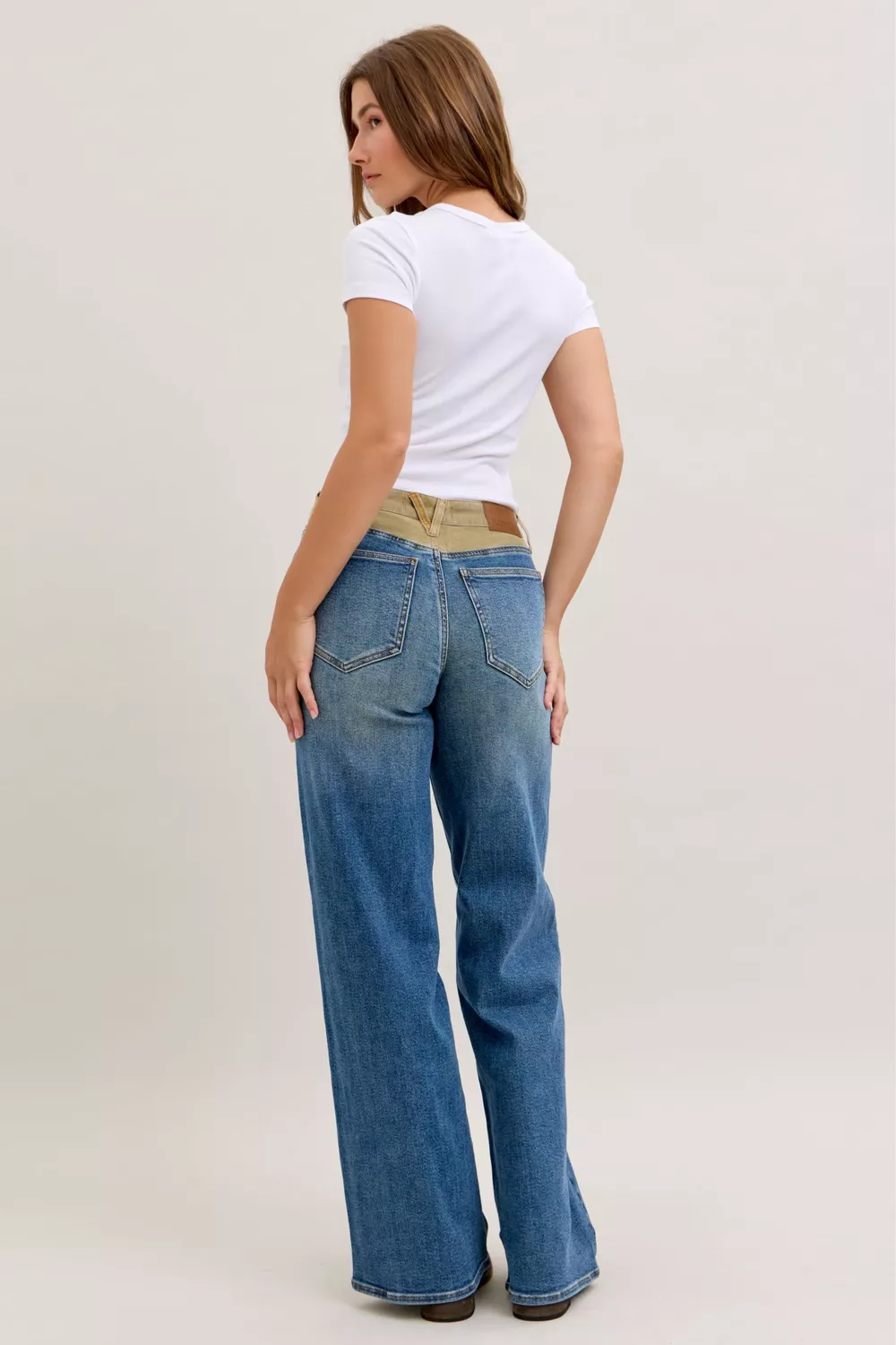 MR Column Straight Jeans with Corduroy Waist, image 2