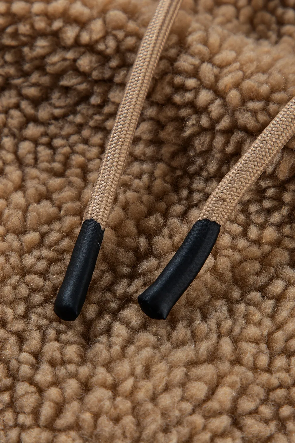 Drawstring Fleece Zip Up Hooded Jacket, image 7