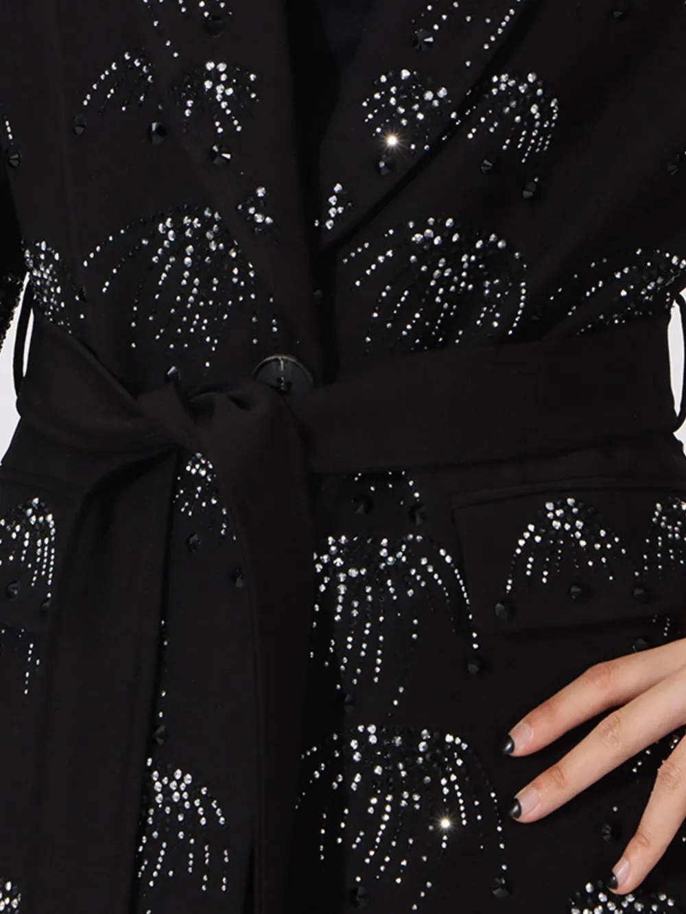 Rhinestone Button Down Long Sleeve Blazer, image 5