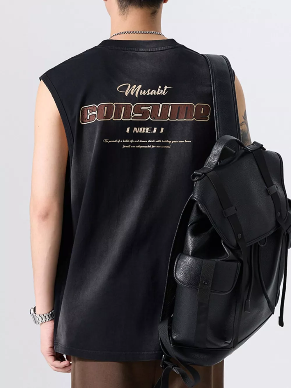 Men's Plus Size Round Neck Tank, image 3