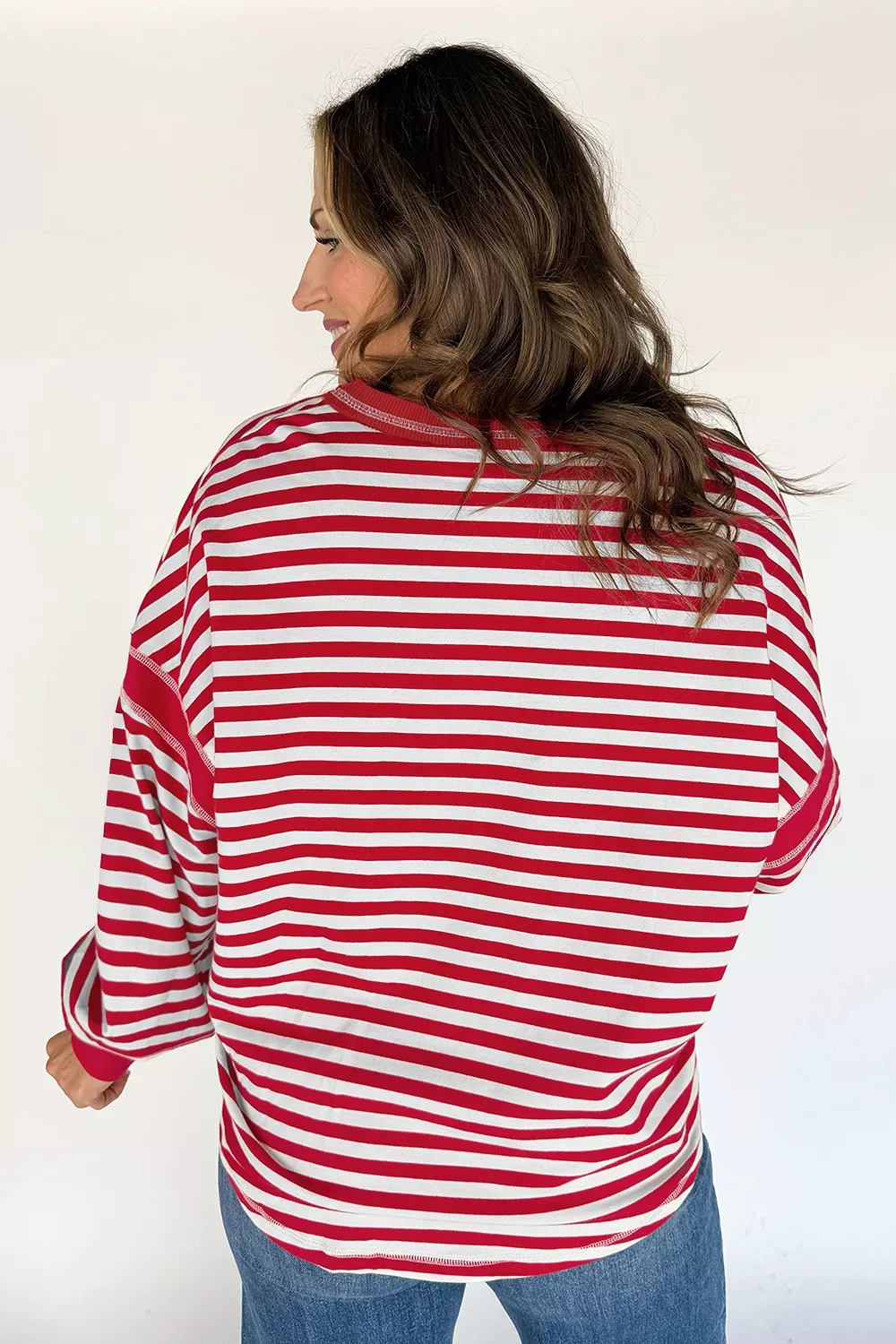 Striped Long Sleeve Casual Sweatshirt, image 5