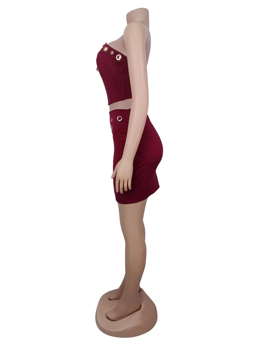 Grommet Crop Top and Mini Skirt Set, image 6