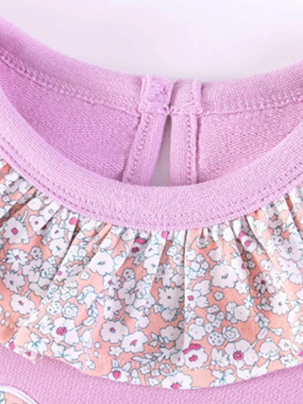 Children's Floral Print Bunny Sweatshirt and Pants Set, image 3