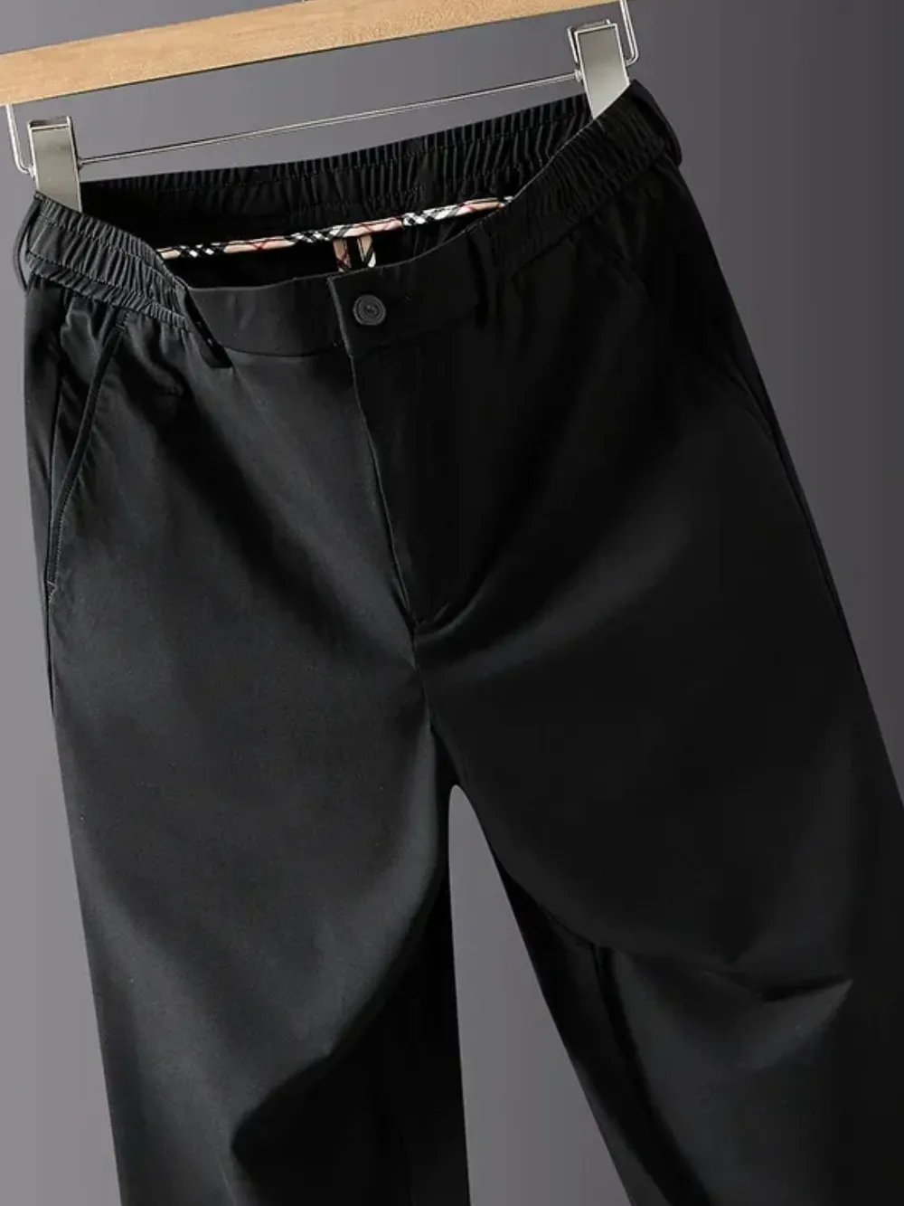 Men's Plus Size Slim Fit Pants with Pockets, image 2