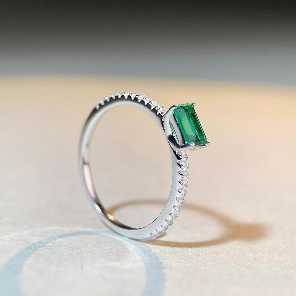925 Sterling Silver Zircon Geometric Ring, image 3