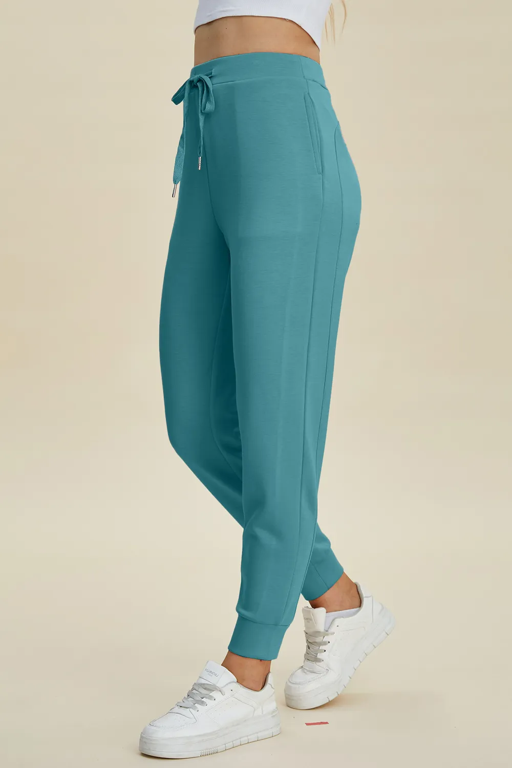 Full Size Air Scuba Drawstring High Waist Joggers, image 4