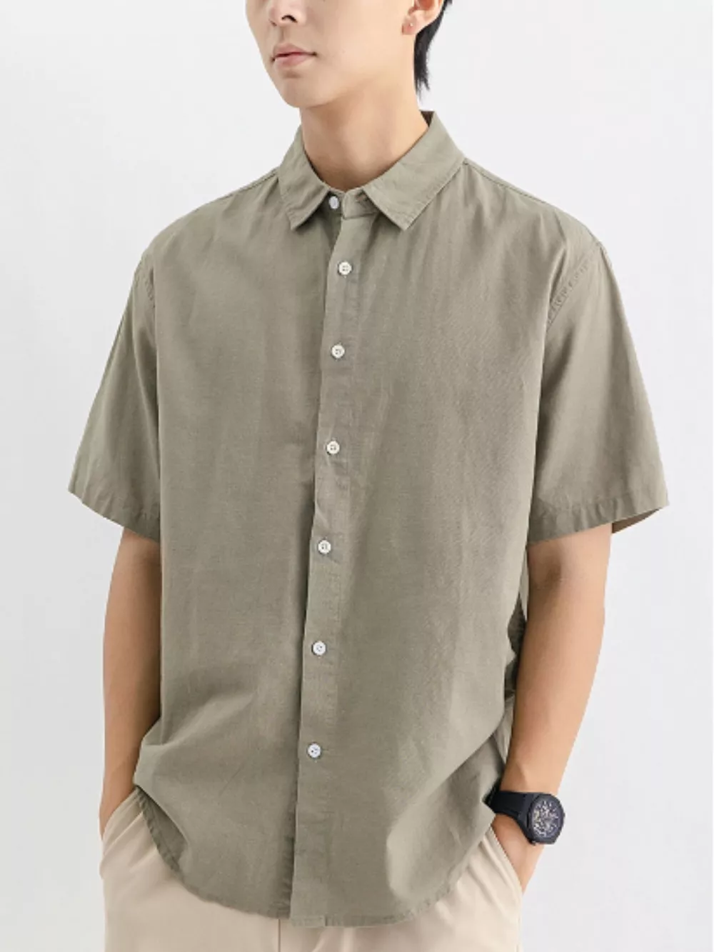 Men's Plus Size Casual Button Up Shirt