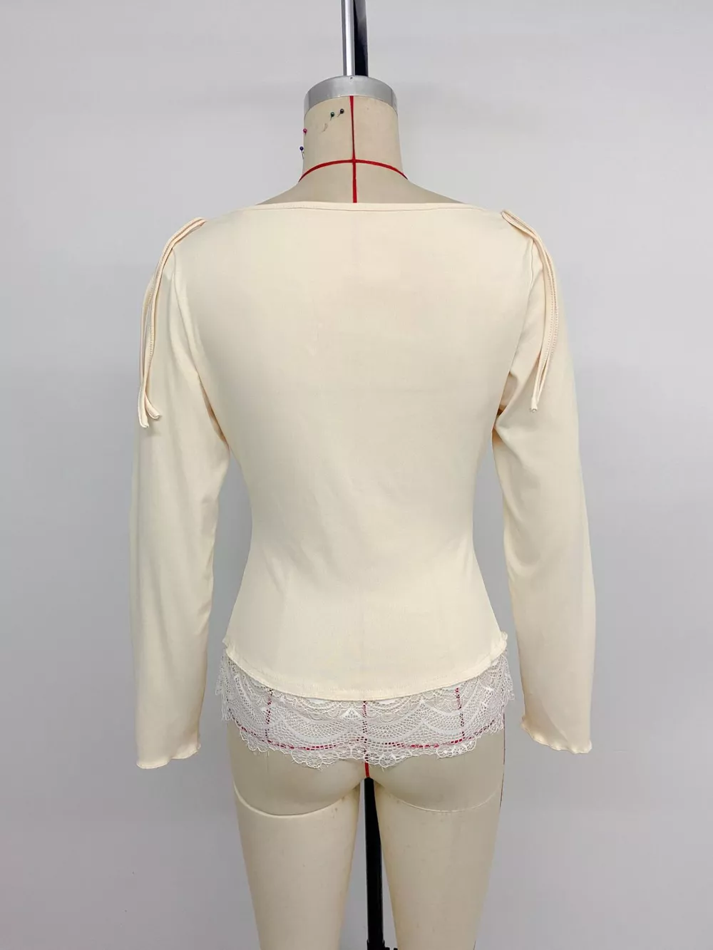 Lace Trim Long Sleeve T-Shirt, image 7