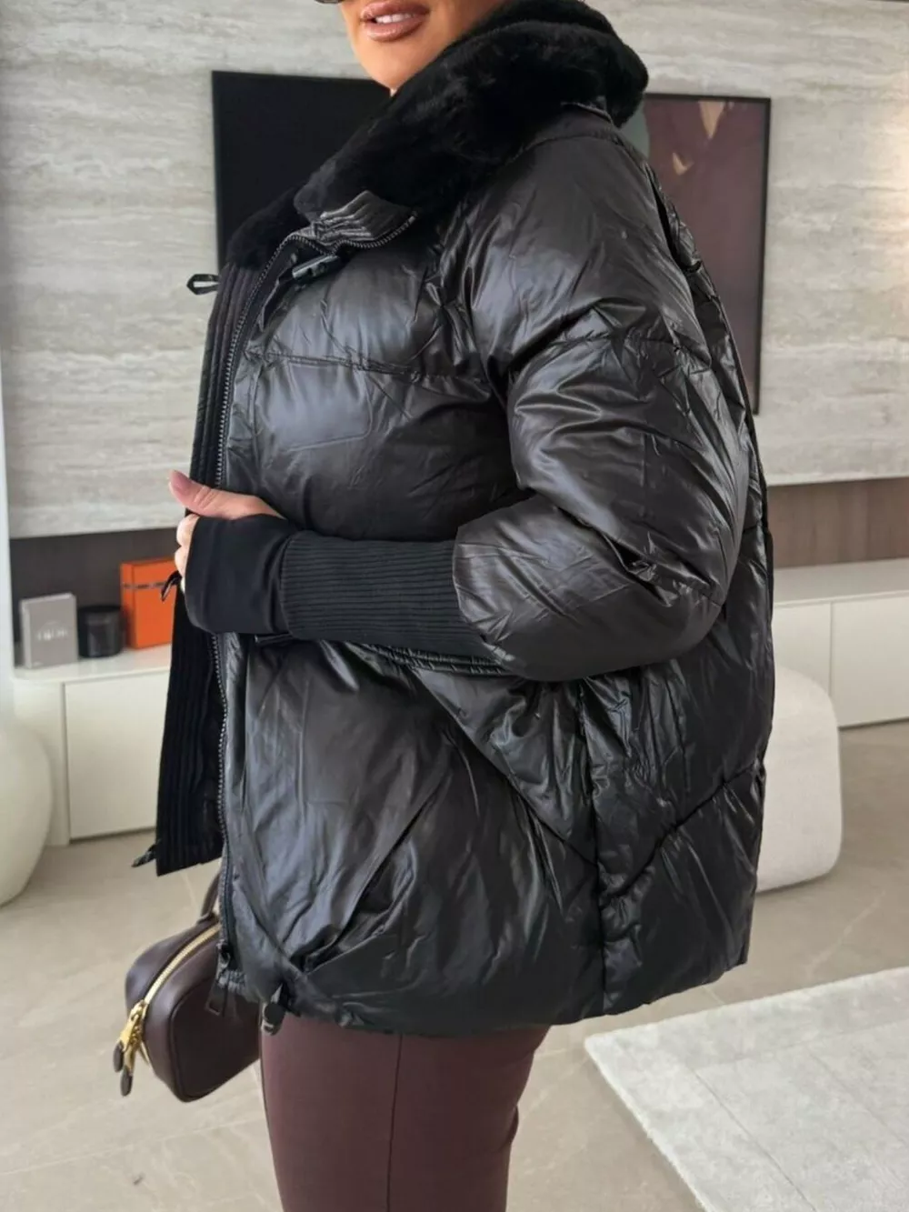 Fur Collar Padded Puffer Jacket, image 3