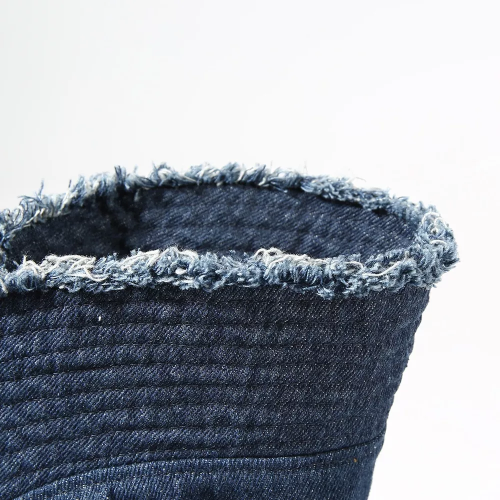 Frayed Hem Denim Bucket Hat, image 6